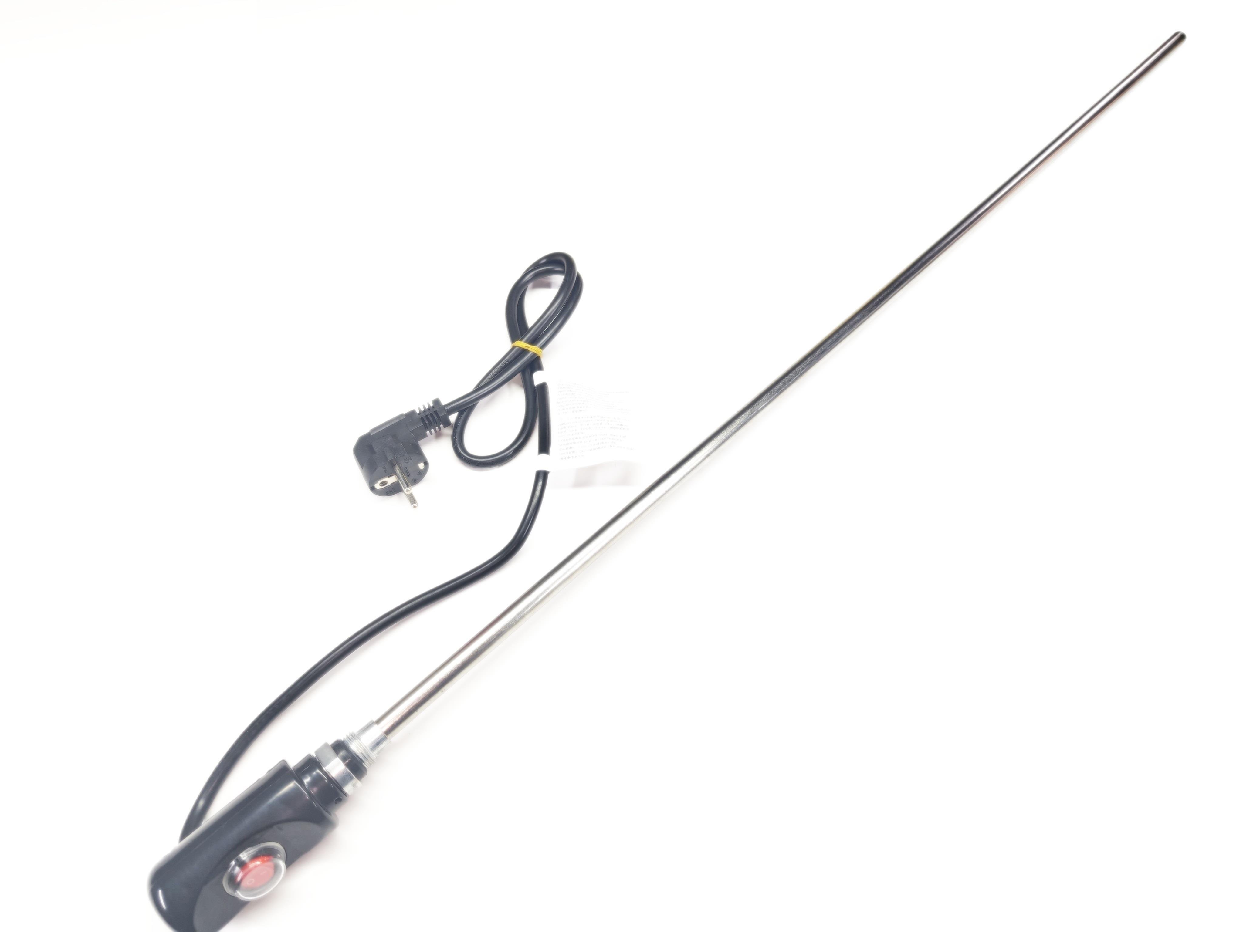 05.On/Off Switch Towel Radiator Heating ElementsSERN HP03 Towel Rail Heating Element 1500W 230V 900mm Black Plug-in with On/Off Switch 80°C Safety Thermostat CR304 1/2