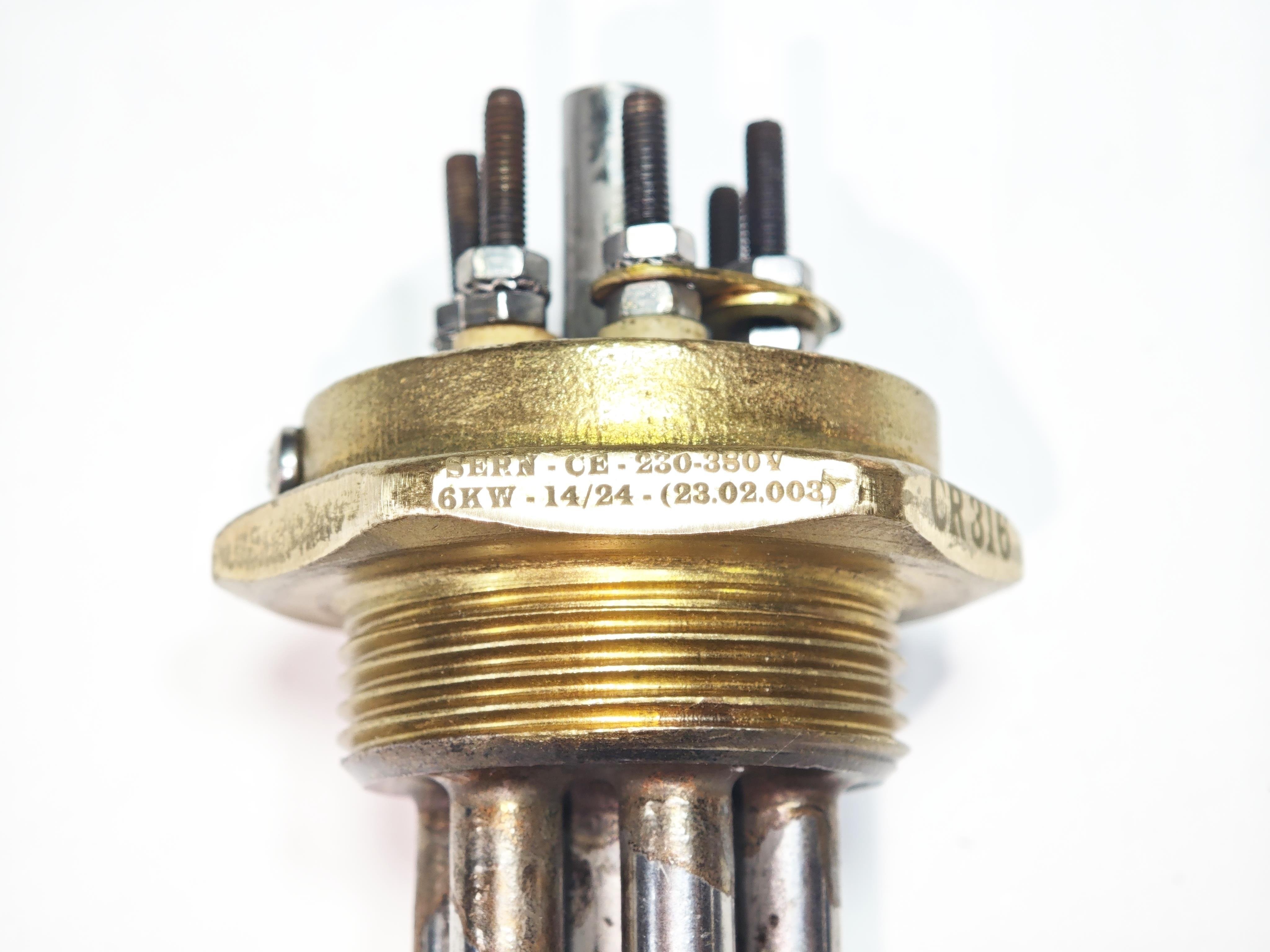 02.316Cr Three-Phase Head HeatersSERN PRIME 1.5 Inch 316 Stainless Steel 6KW Three Phase Immersion Heater Head 380V 30cmSERN PRIME 1.5 Inch 316 Stainless Steel 6KW Three Phase Immersion Heater Head 380V 30cm