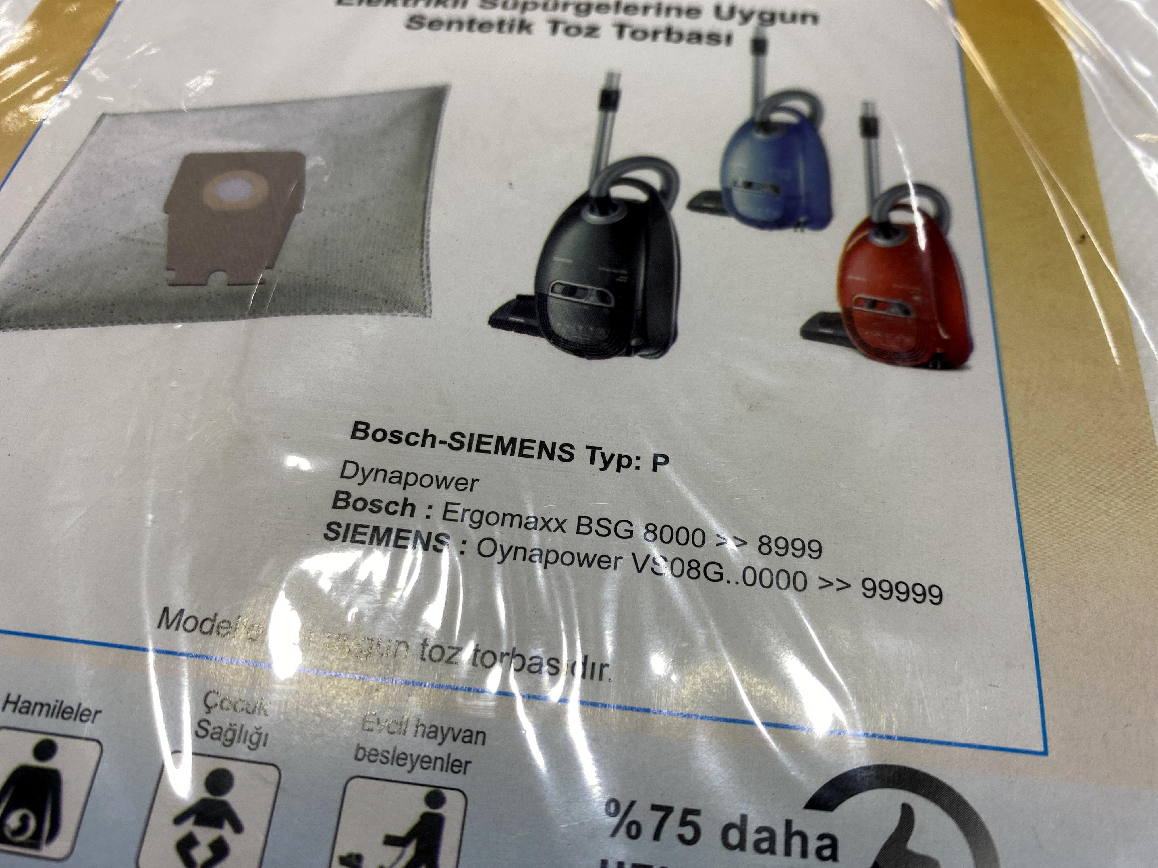 02.Vacuum Cleaner SMS BagsSMS Synthetic Vacuum Cleaner Dust Bag Compatible with Bosch Siemens Profilo P Model (5-Pack)SMS Synthetic Vacuum Cleaner Dust Bag Compatible with Bosch Siemens Profilo P Model (5-Pack)