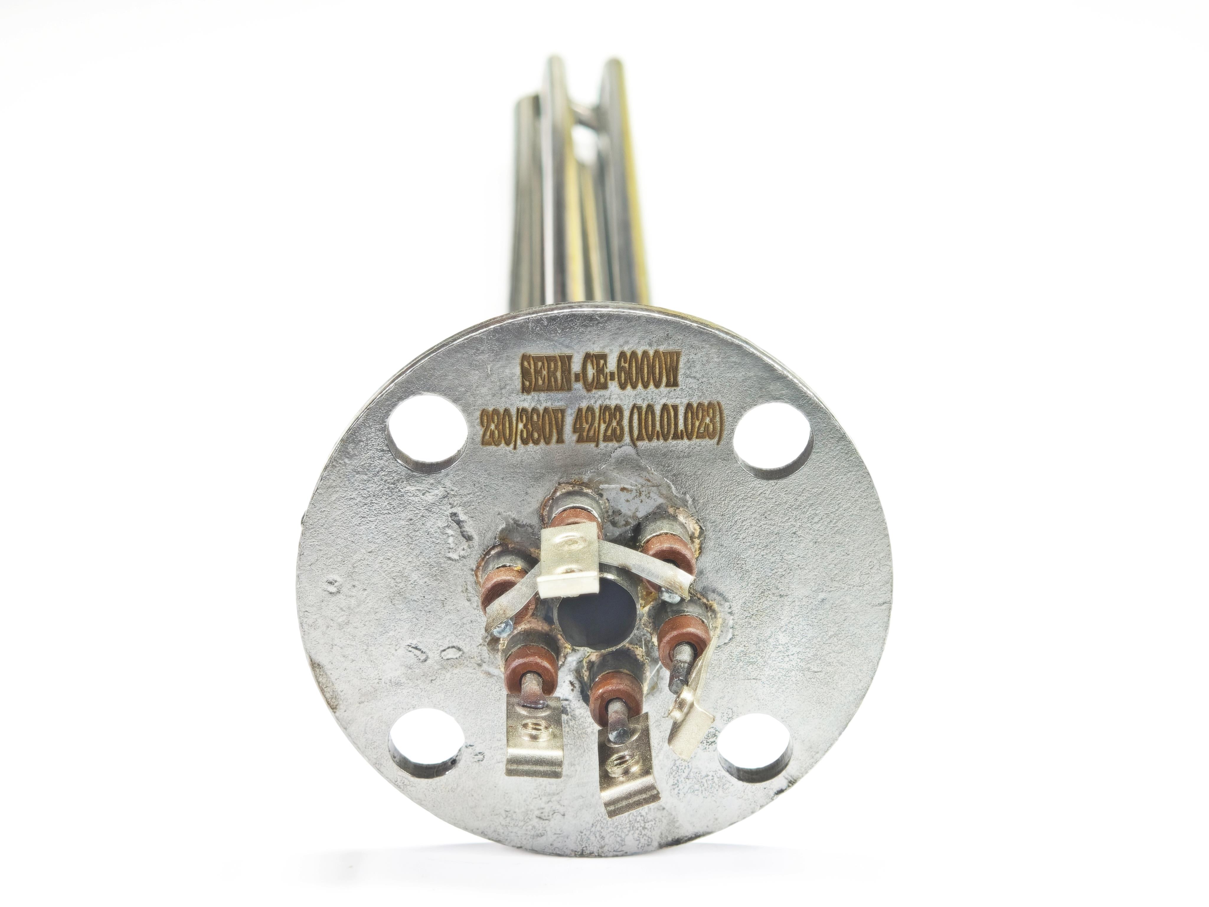 01.Water Heater Spare PartsStainless Steel CR304 Water Heater Element 6KW 230–400V with Round Flange – 35cmStainless Steel CR304 Water Heater Element 6KW 230–400V with Round Flange – 35cm