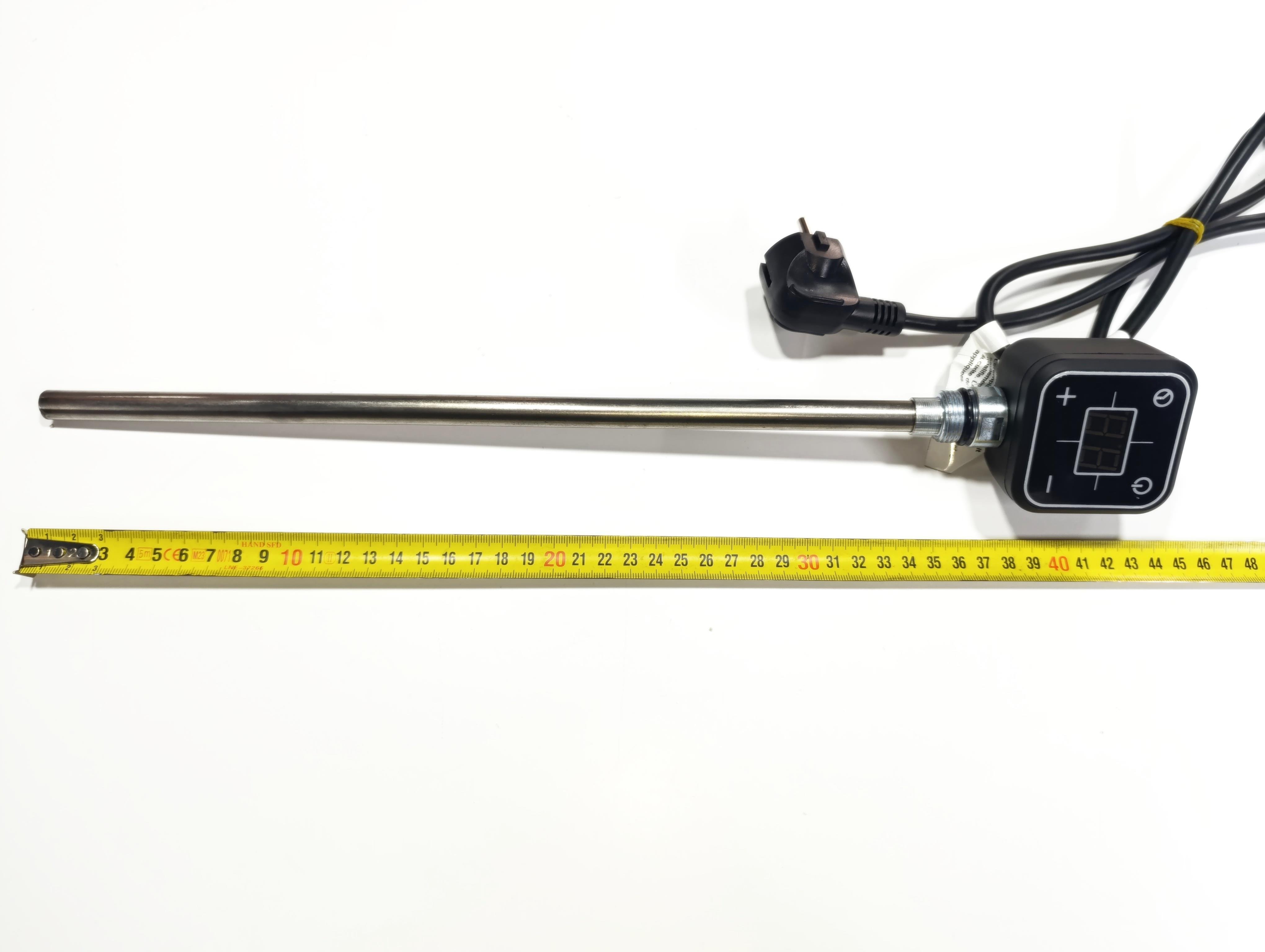 Towel Radiator Heater Resistance 400 W / 230 V / L:370 MM, Anthracite, Square Digital, HP013 Model