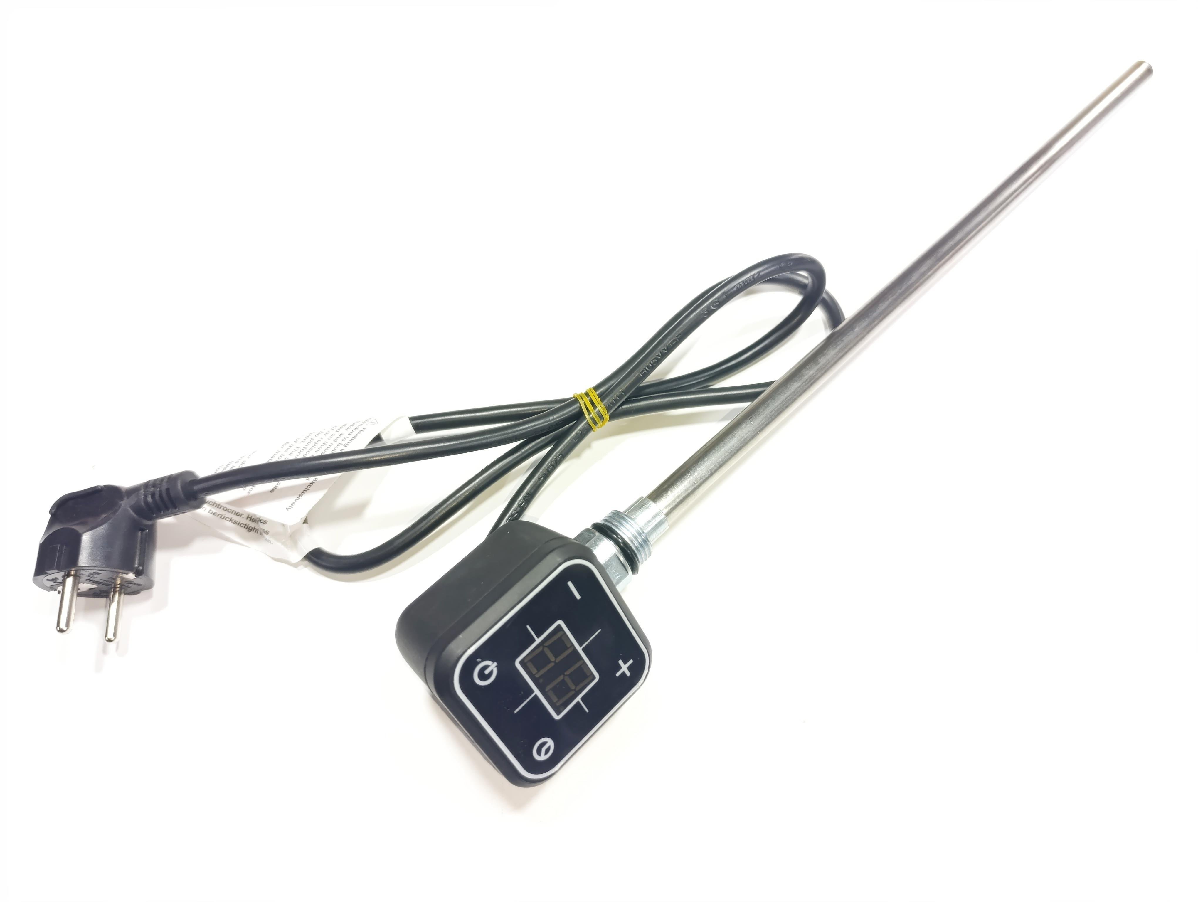 Towel Radiator Heater Resistance 400 W / 230 V / L:370 MM, Anthracite, Square Digital, HP013 Model
