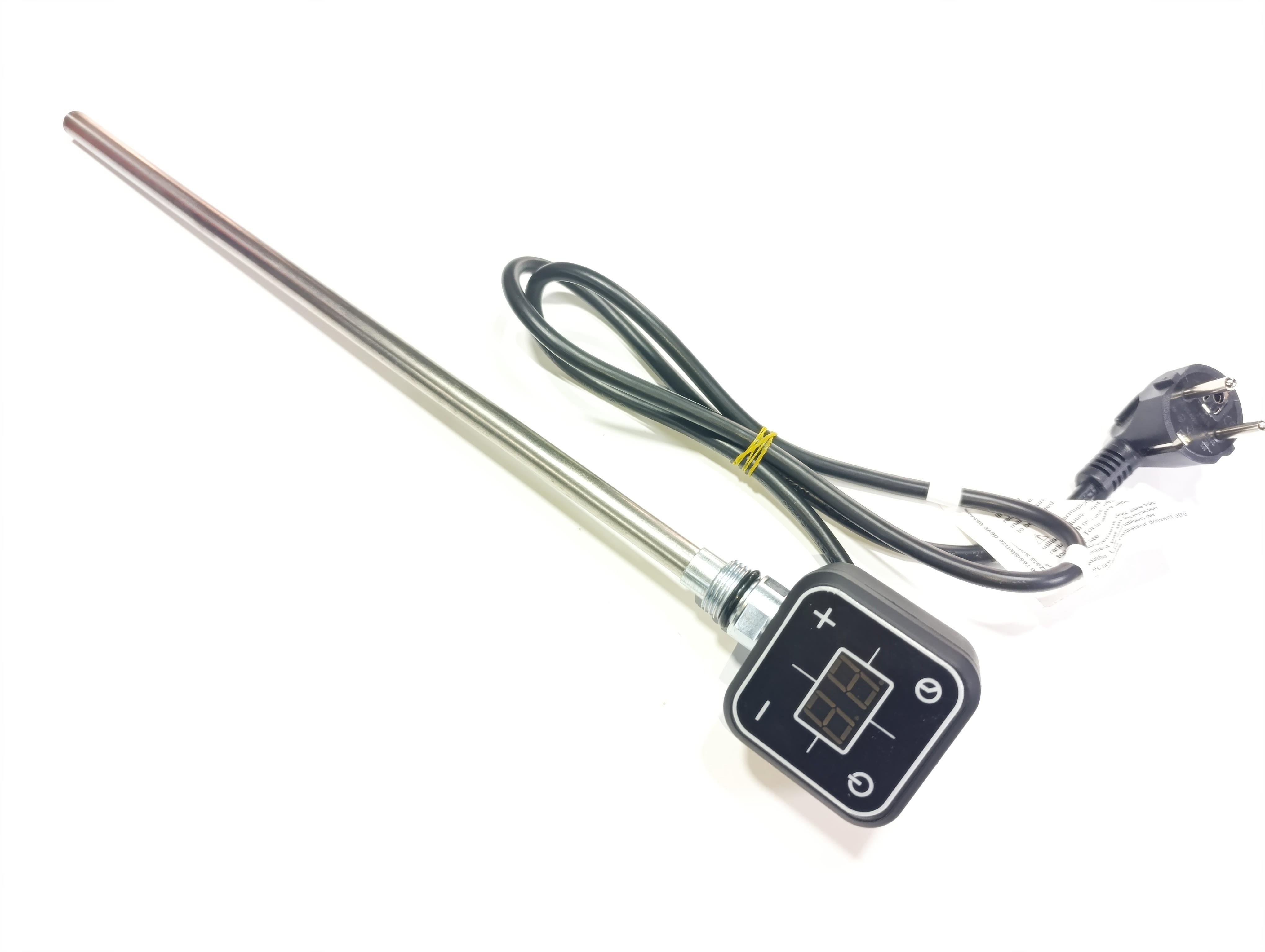 Towel Radiator Heater Resistance 400 W / 230 V / L:370 MM, Anthracite, Square Digital, HP013 Model