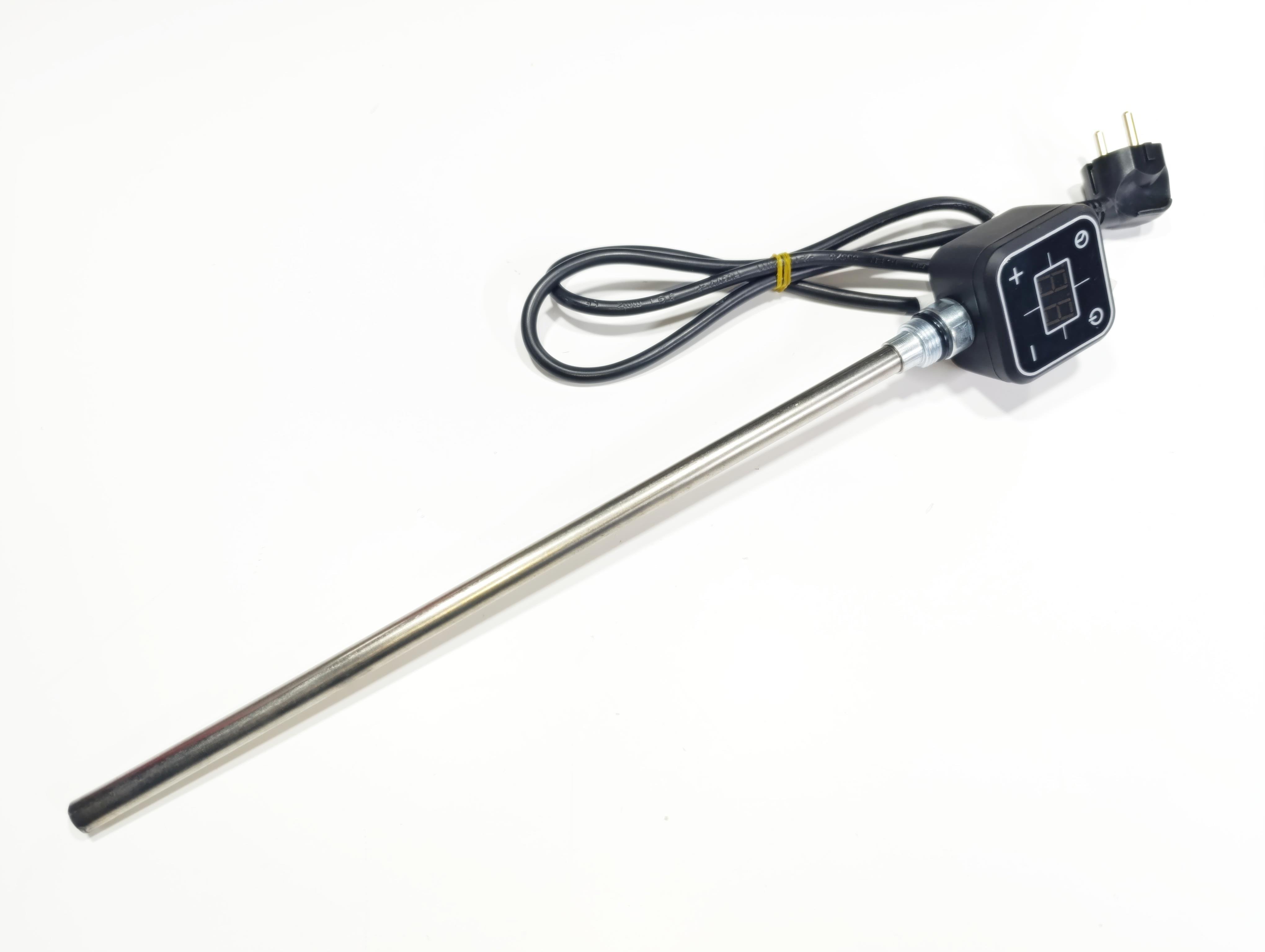 Towel Radiator Heater Resistance 400 W / 230 V / L:370 MM, Anthracite, Square Digital, HP013 Model