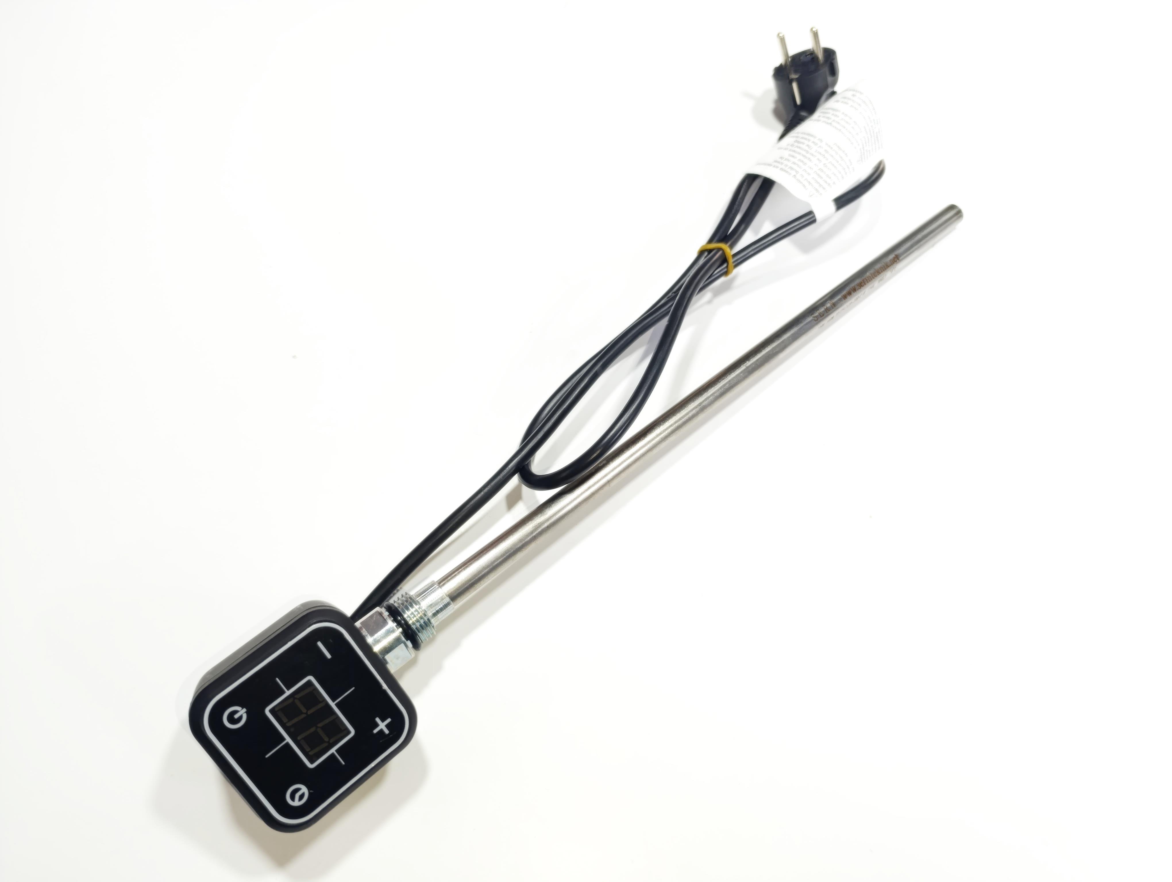 Towel Radiator Heater Resistance 400 W / 230 V / L:370 MM, Black, Square Digital, HP013 Model