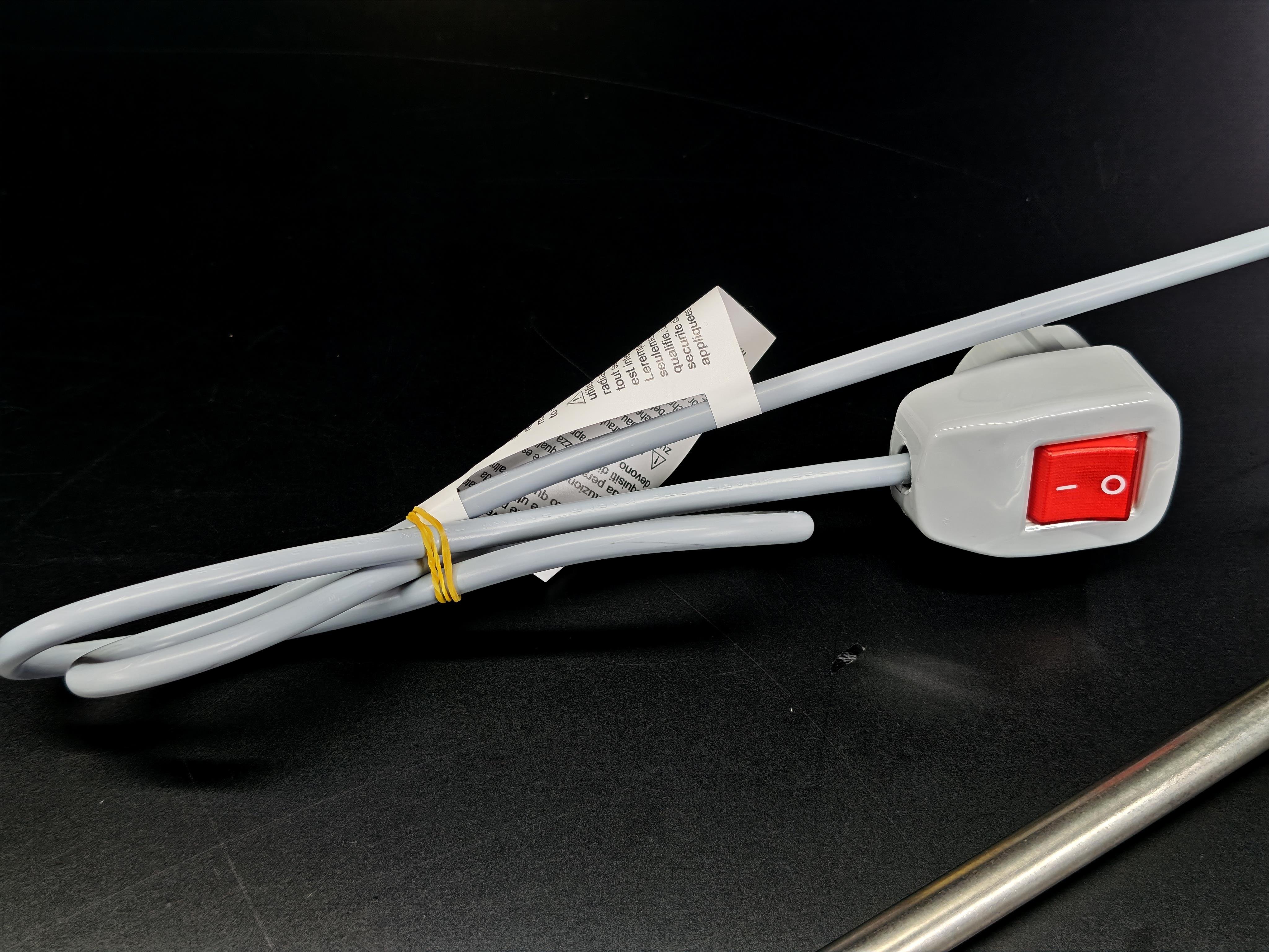 05.On/Off Switch Towel Radiator Heating ElementsTowel Radiator Heater Resistors 1200 W / 230 V / L:900 MM, Grey, On/Off Switch, HP04Towel Radiator Heater Resistors 1200 W / 230 V / L:900 MM, Grey, On/Off Switch, HP04
