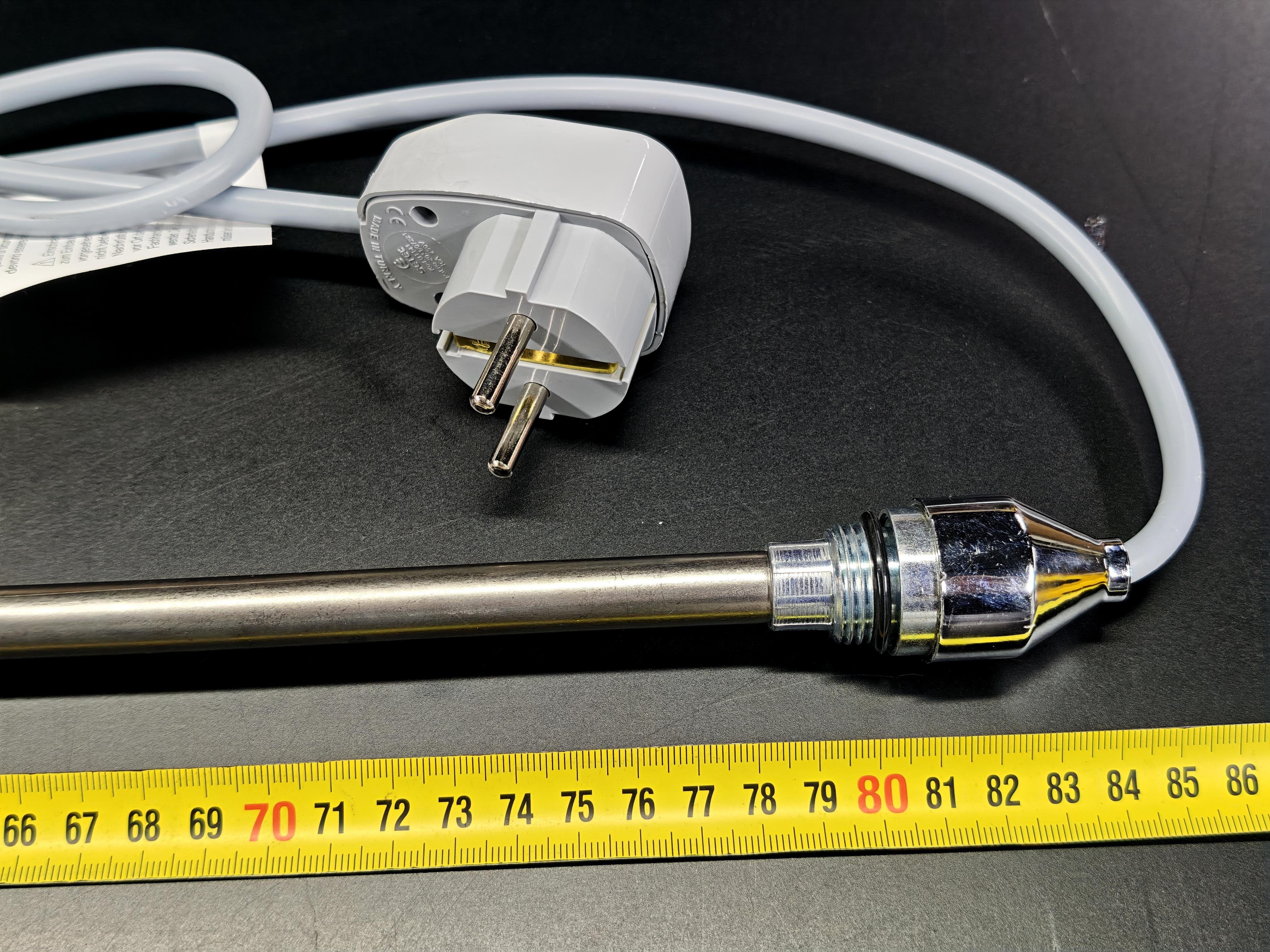 05.On/Off Switch Towel Radiator Heating ElementsTowel Radiator Heater Resistors 1200 W / 230 V / L:900 MM, Grey, On/Off Switch, HP04Towel Radiator Heater Resistors 1200 W / 230 V / L:900 MM, Grey, On/Off Switch, HP04