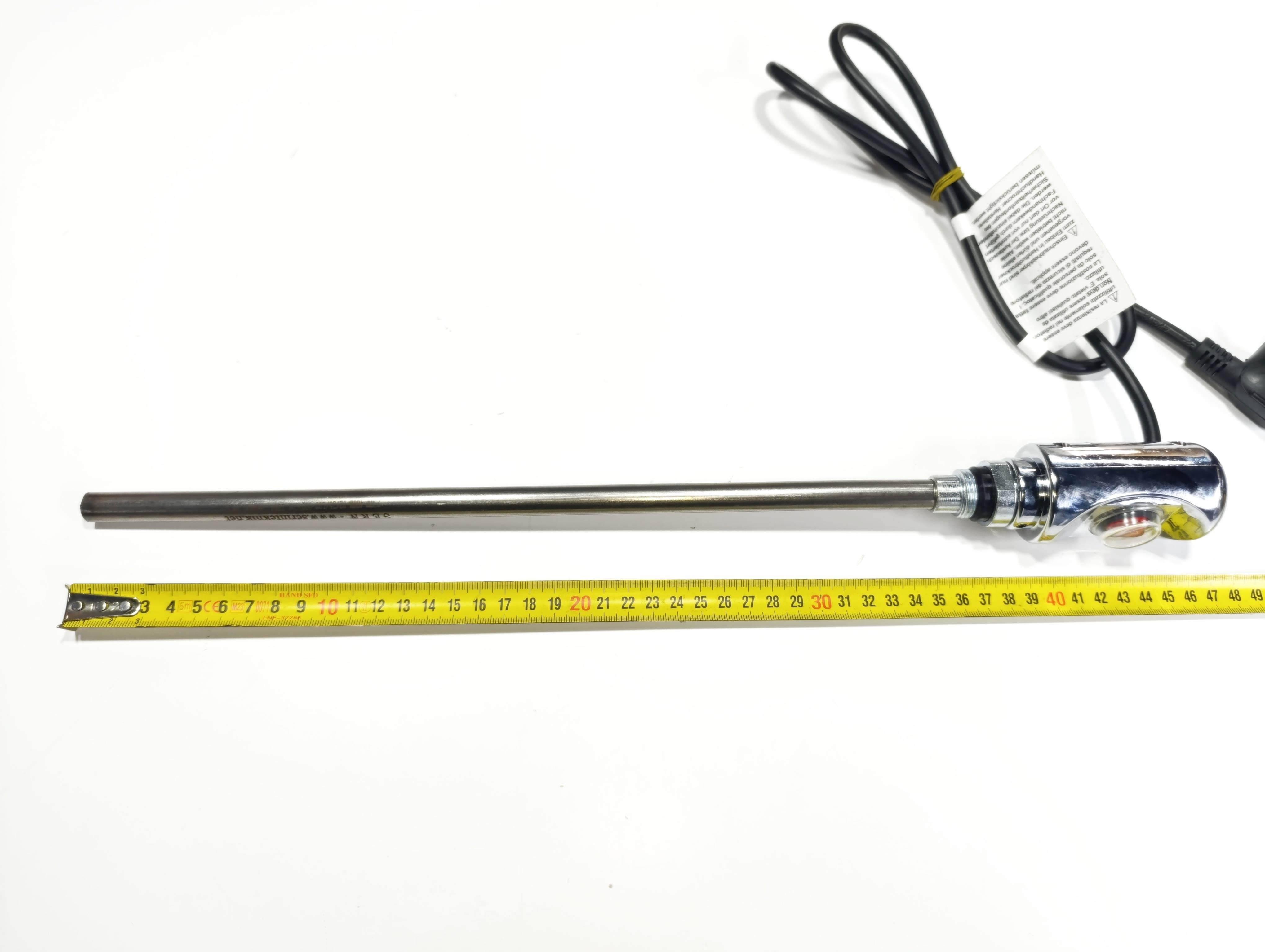 Towel Radiator Heater Resistors 400 W / 230 V / L:370 MM, Chrome, On/Off Switch, HP03