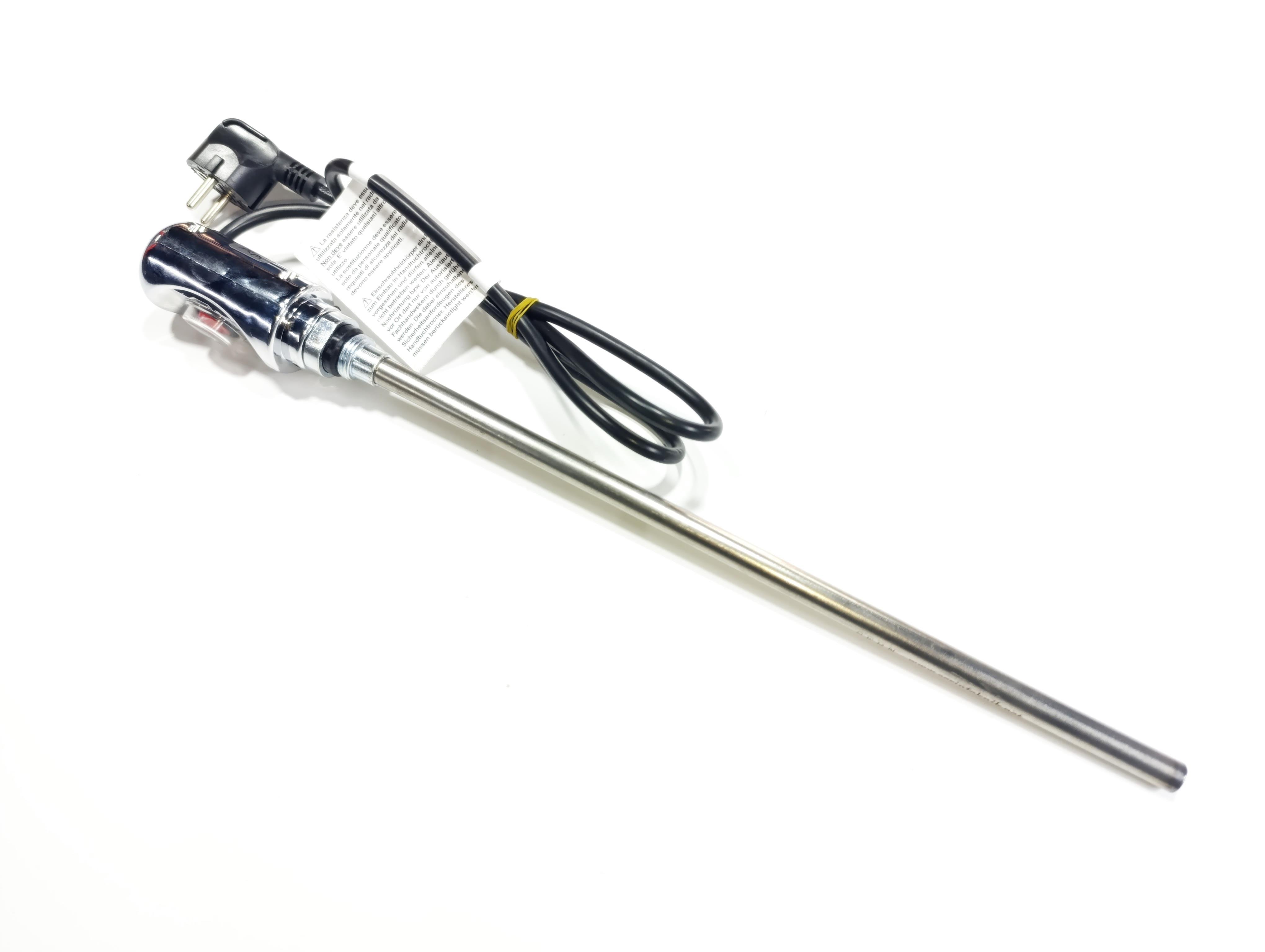 Towel Radiator Heater Resistors 400 W / 230 V / L:370 MM, Chrome, On/Off Switch, HP03