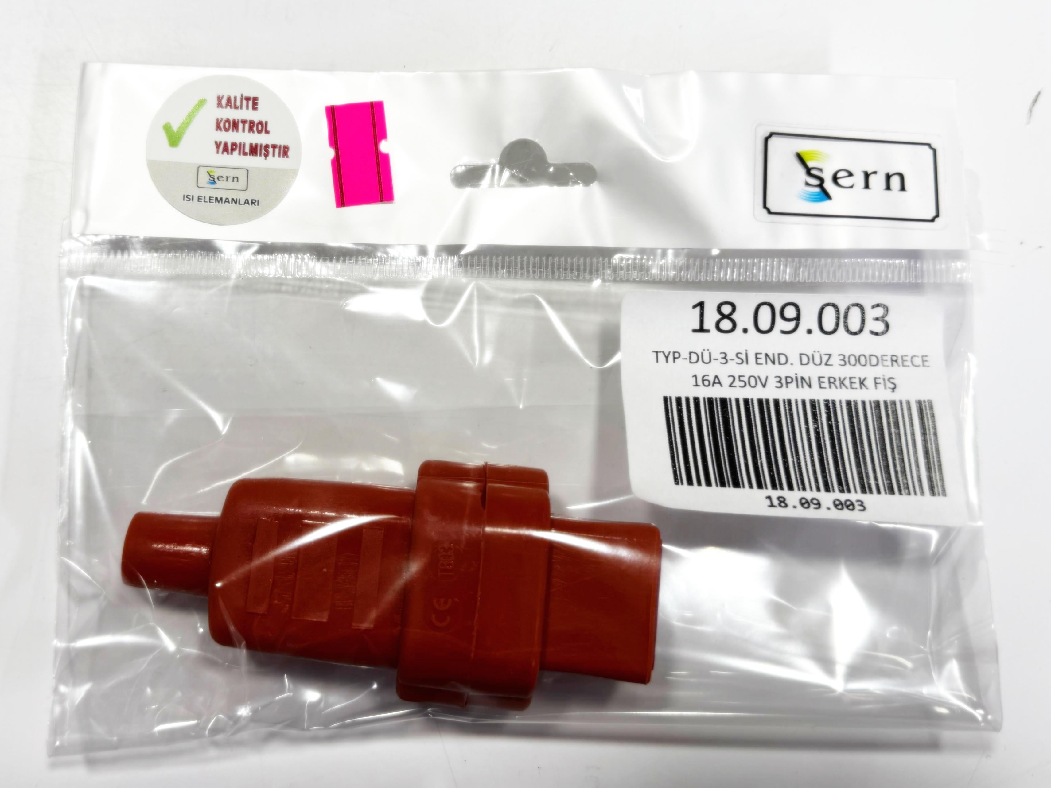 09.Industrial Plugs and SocketsTYP-DÜ-3-SI Industrial Flat Model Silicone 300°C 16A 250V 3-Pin Male PlugTYP-DÜ-3-SI Industrial Flat Model Silicone 300°C 16A 250V 3-Pin Male Plug