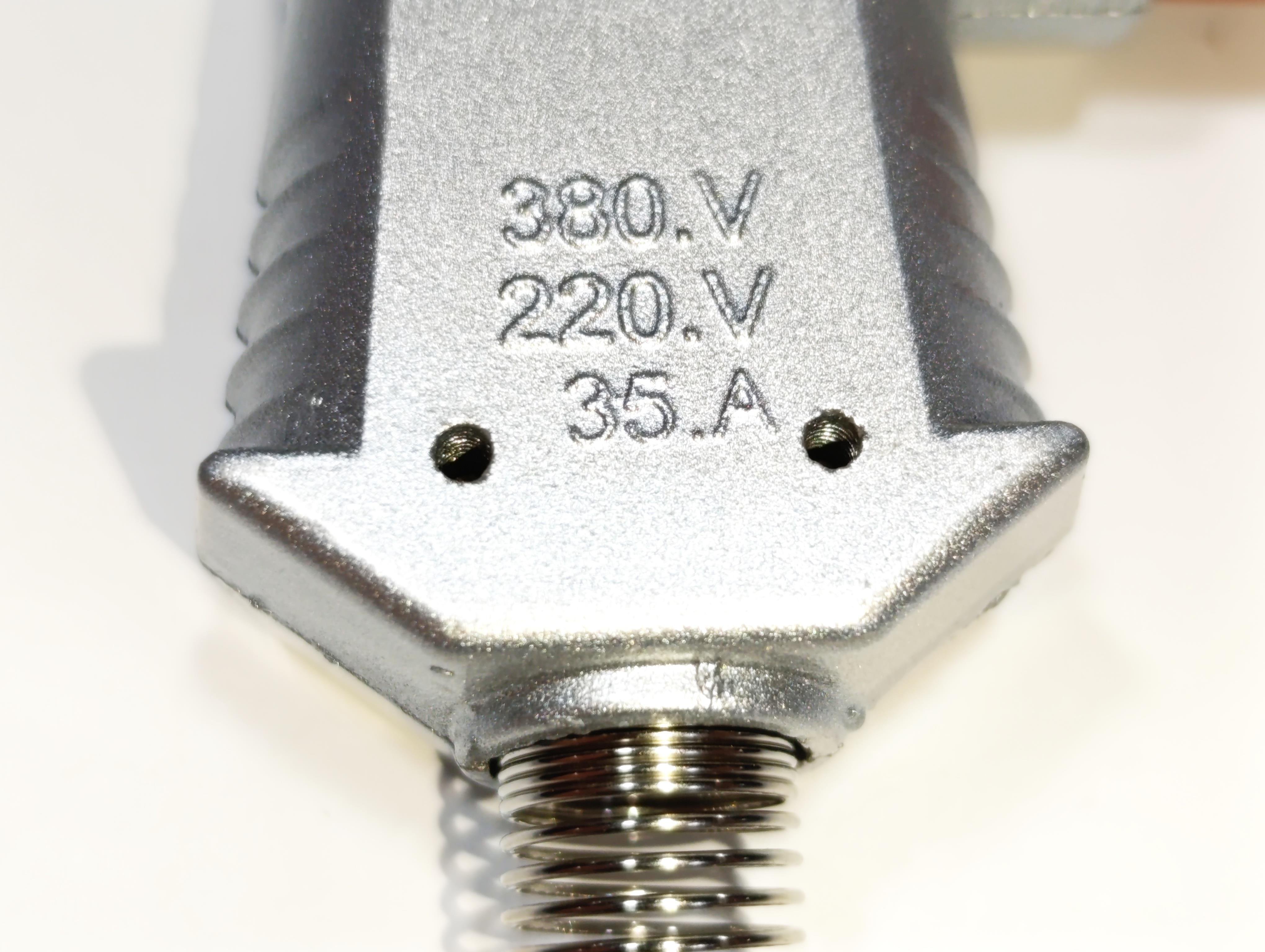 09.Industrial Plugs and SocketsTYP-RA-2-ALSI Industrial Angled-Type Male Plug – Aluminum/Silicone Body, 300°C, 35A 220–380VTYP-RA-2-ALSI Industrial Angled-Type Male Plug – Aluminum/Silicone Body, 300°C, 35A 220–380V