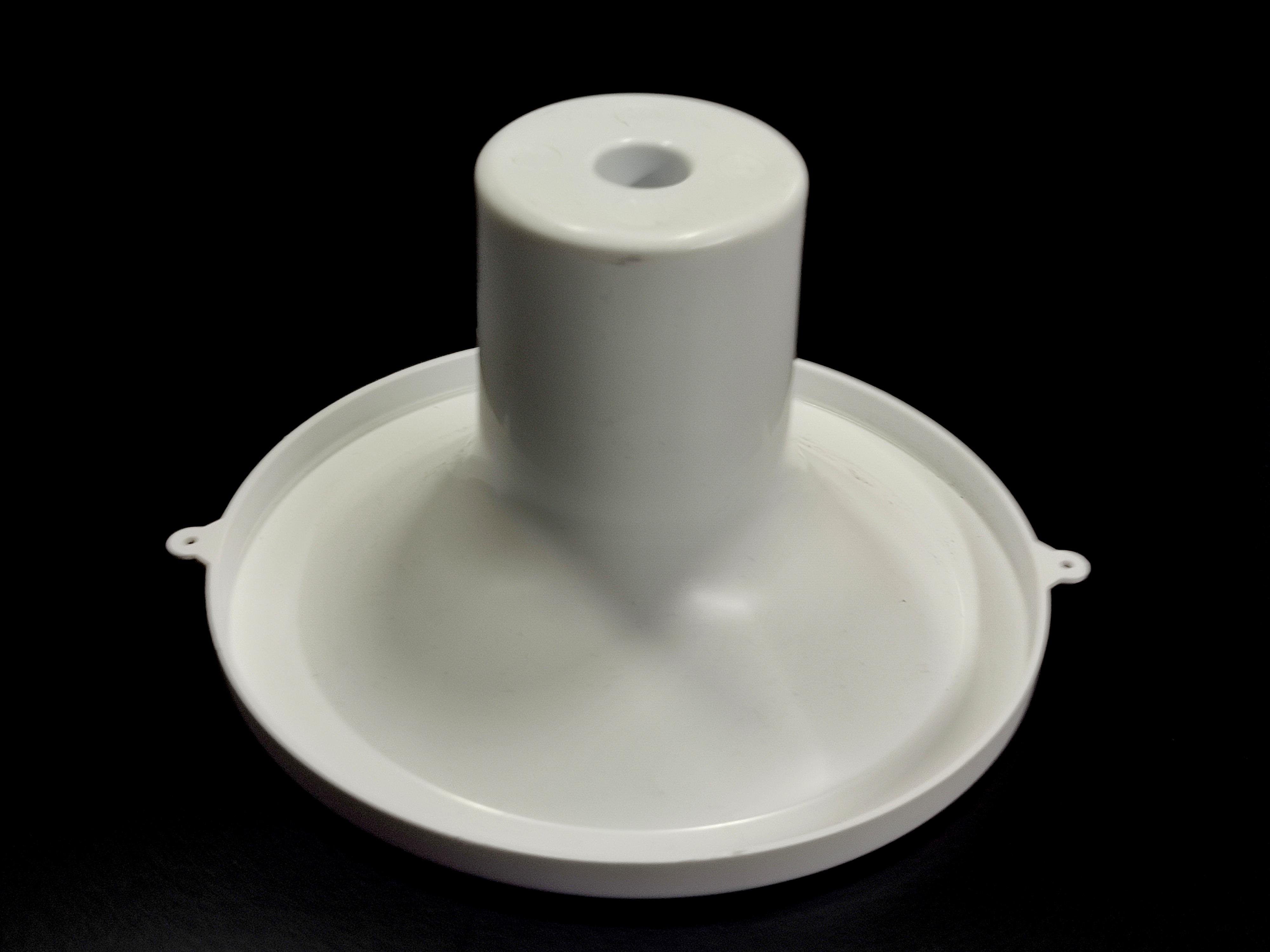 Water dispenser universal bottle holder punch, white color.
