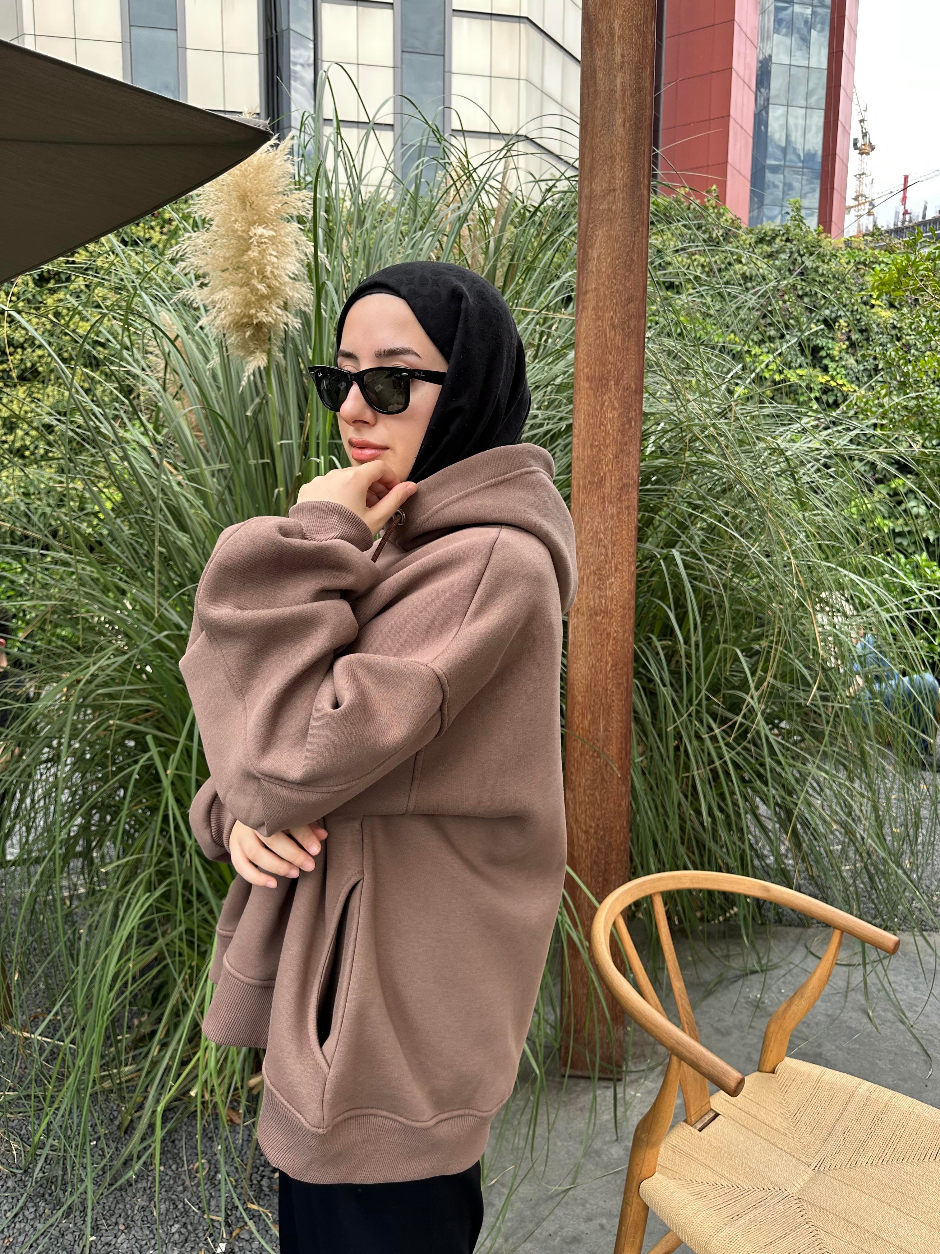 3 İplik Sweatshirt Kahve