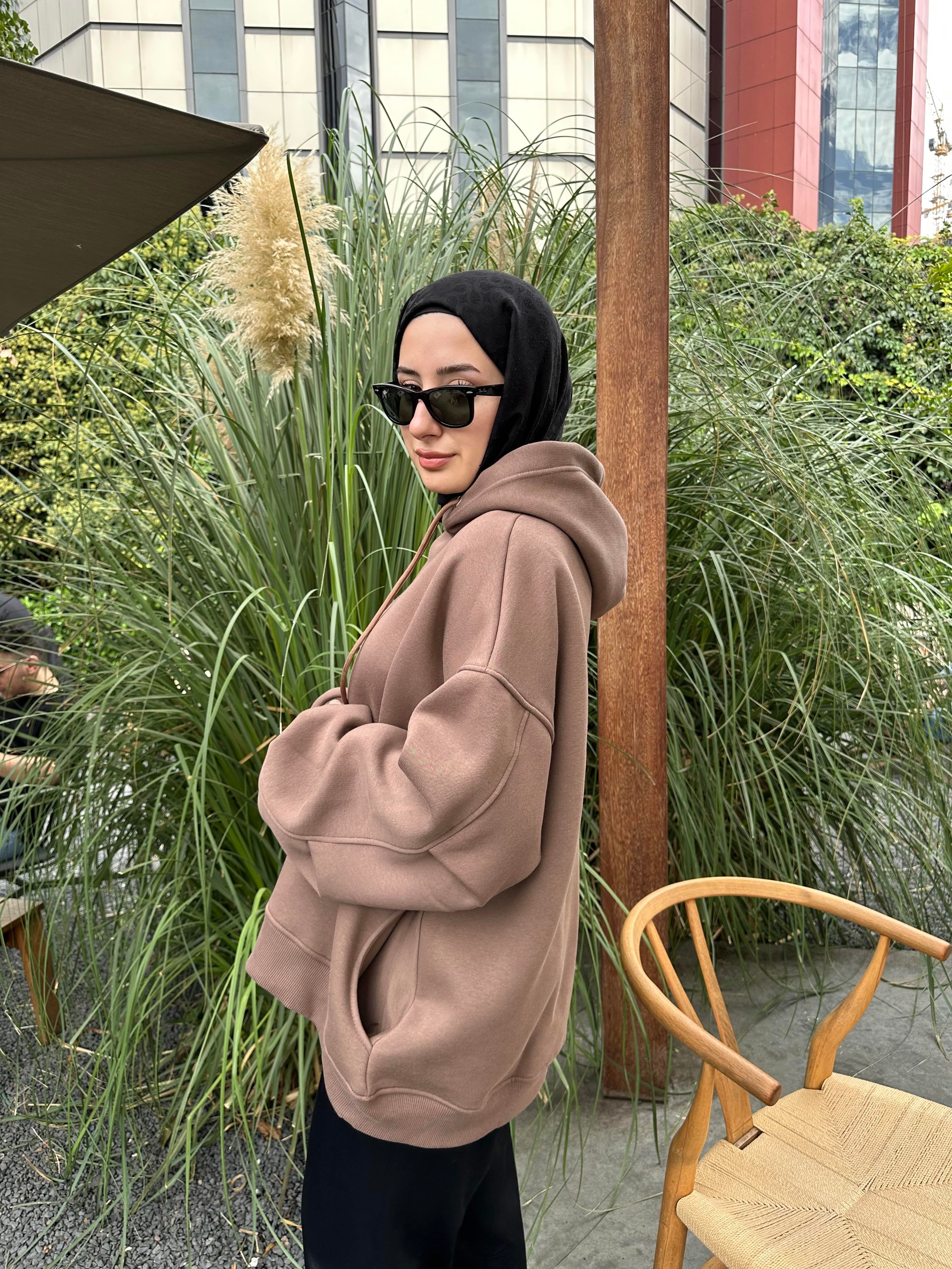 3 İplik Sweatshirt Kahve