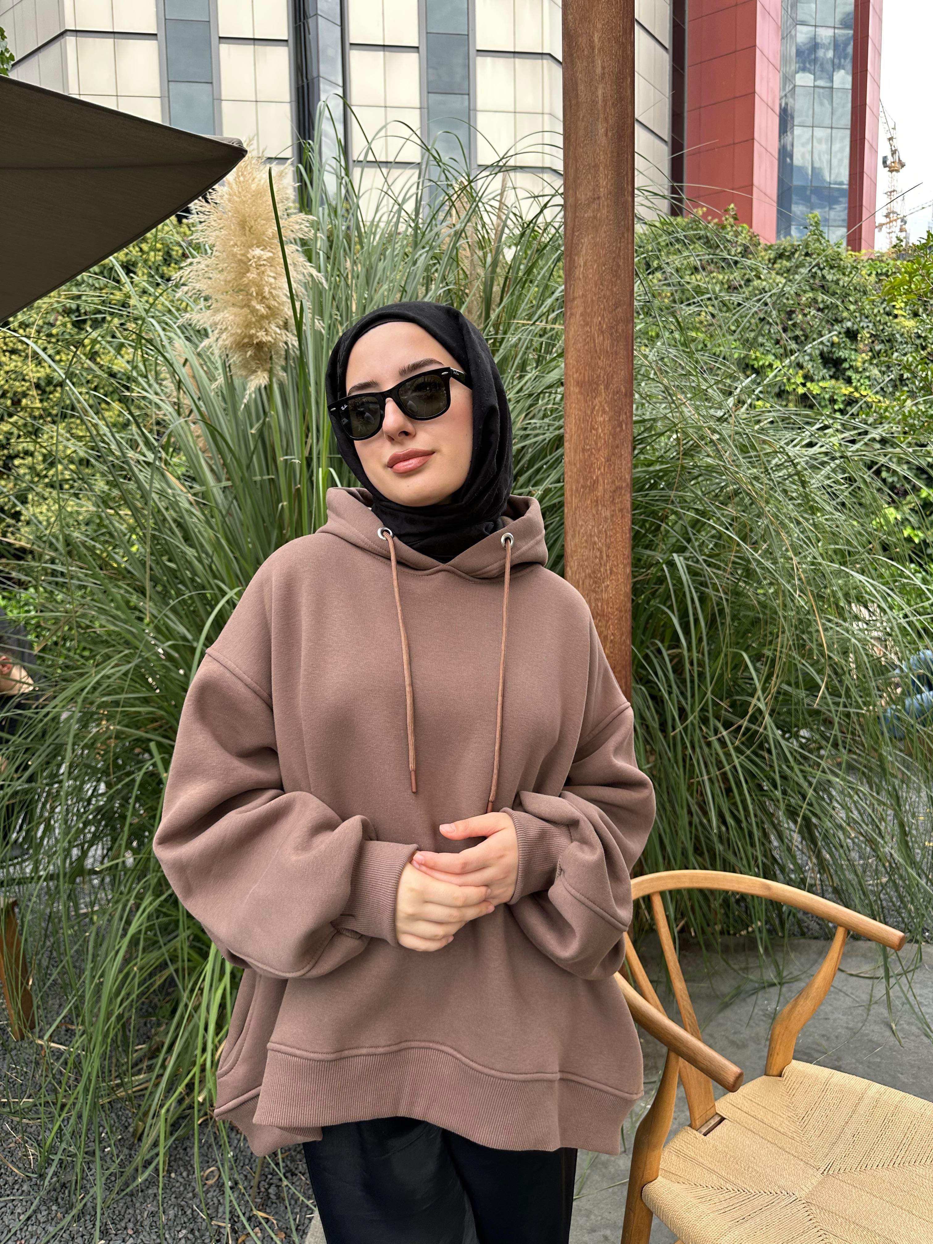 3 İplik Sweatshirt Kahve