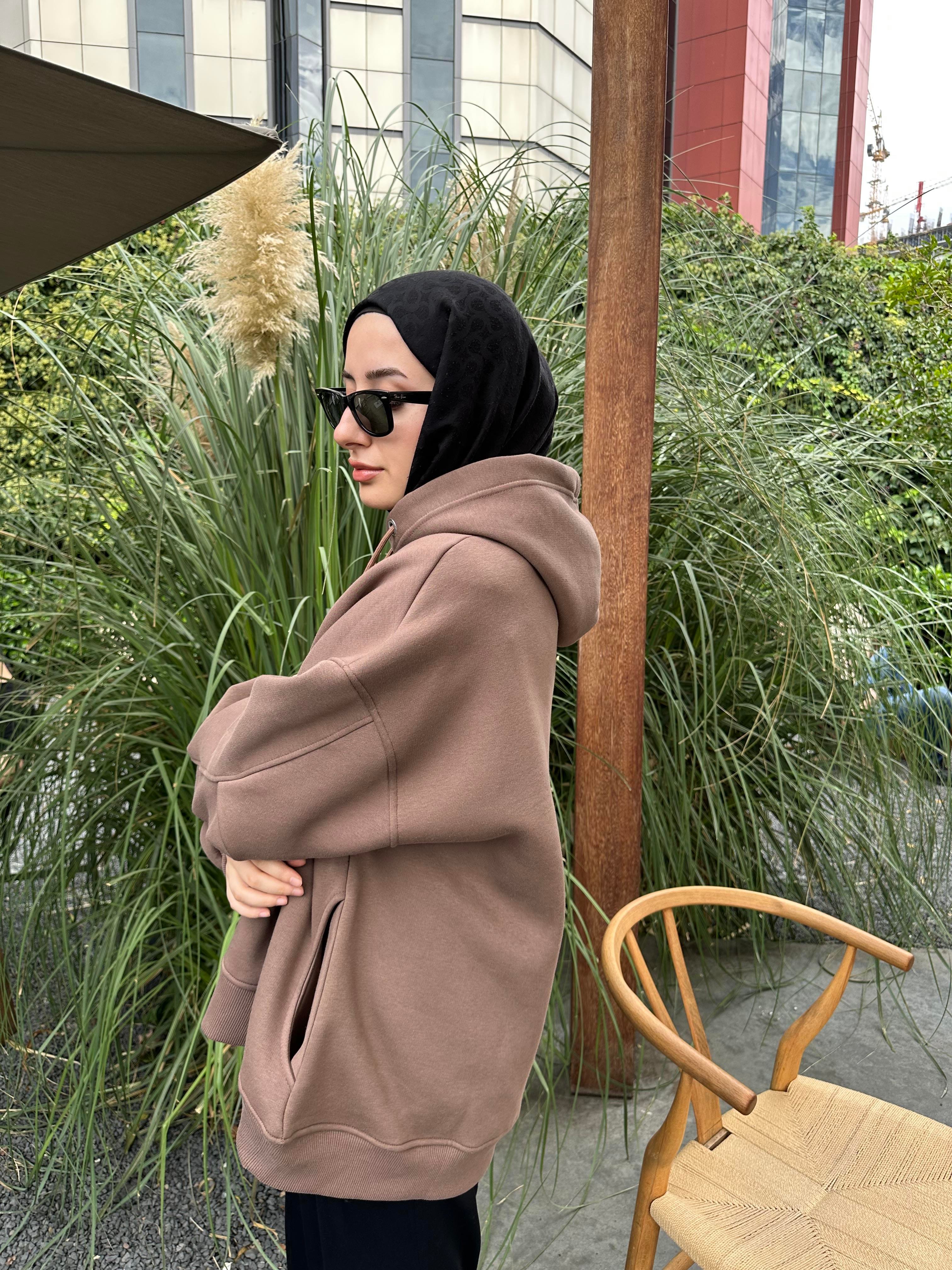 3 İplik Sweatshirt Kahve