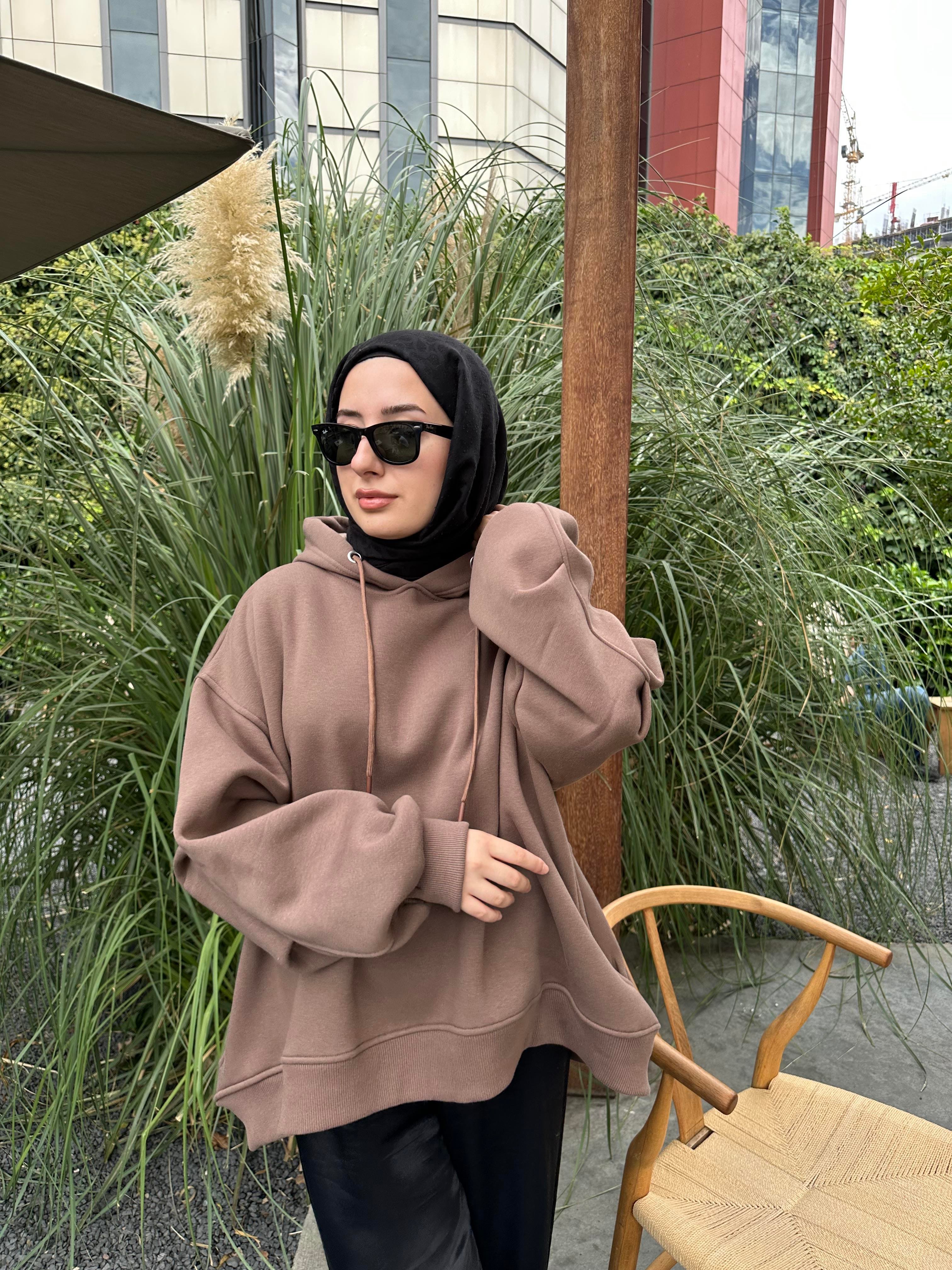 3 İplik Sweatshirt Kahve