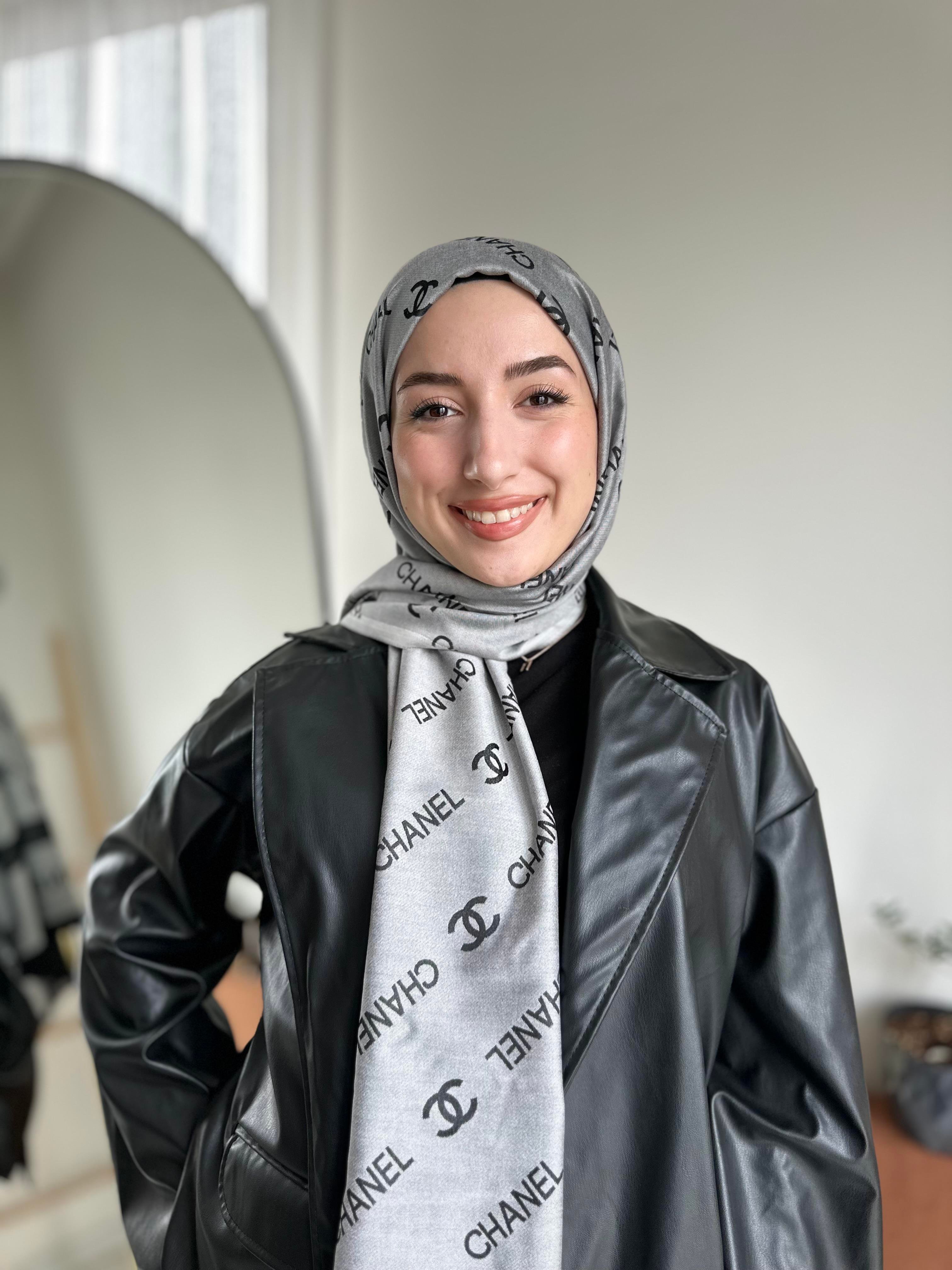 Gri Chanel Kaşmir Şal