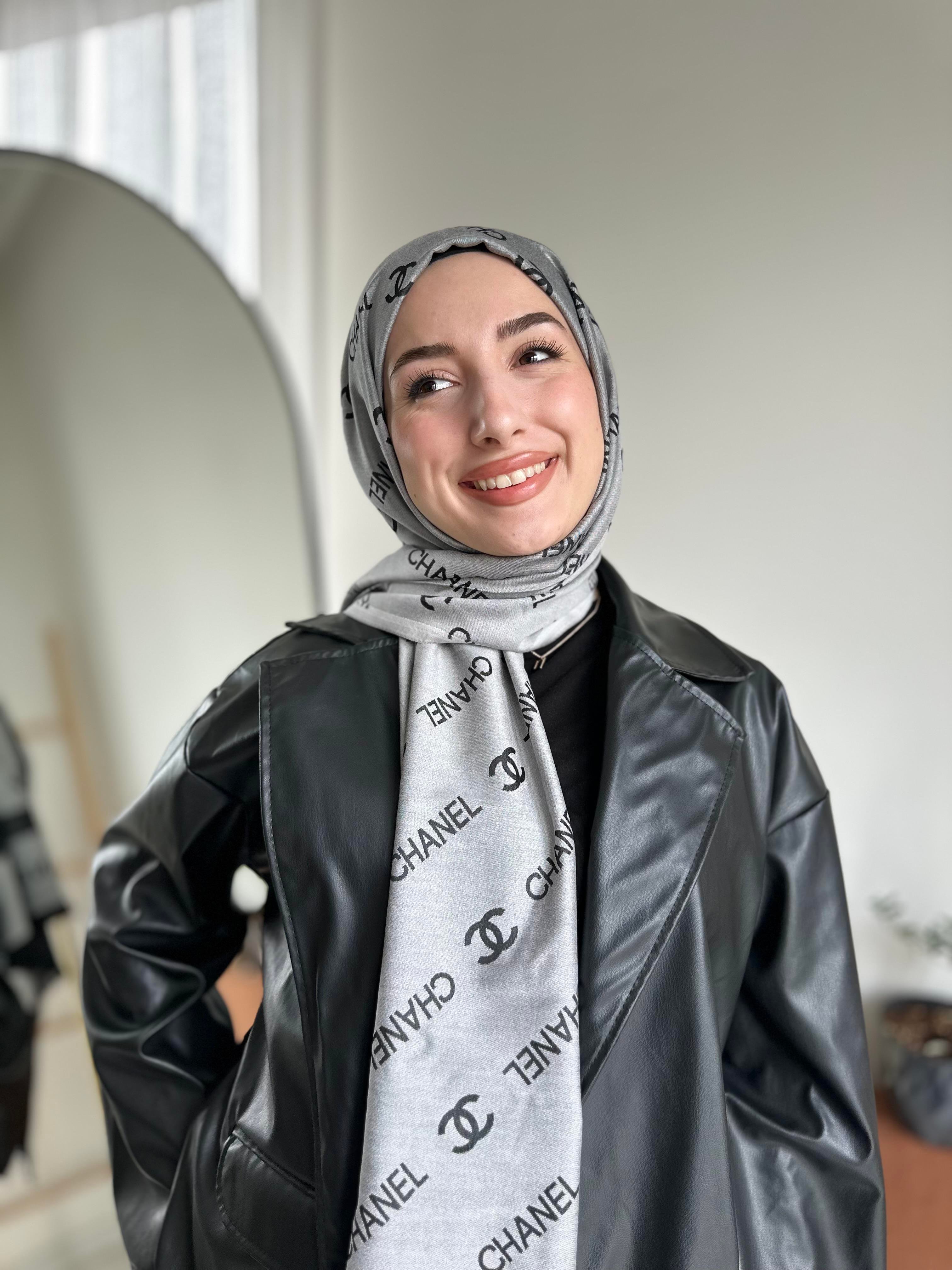Gri Chanel Kaşmir Şal