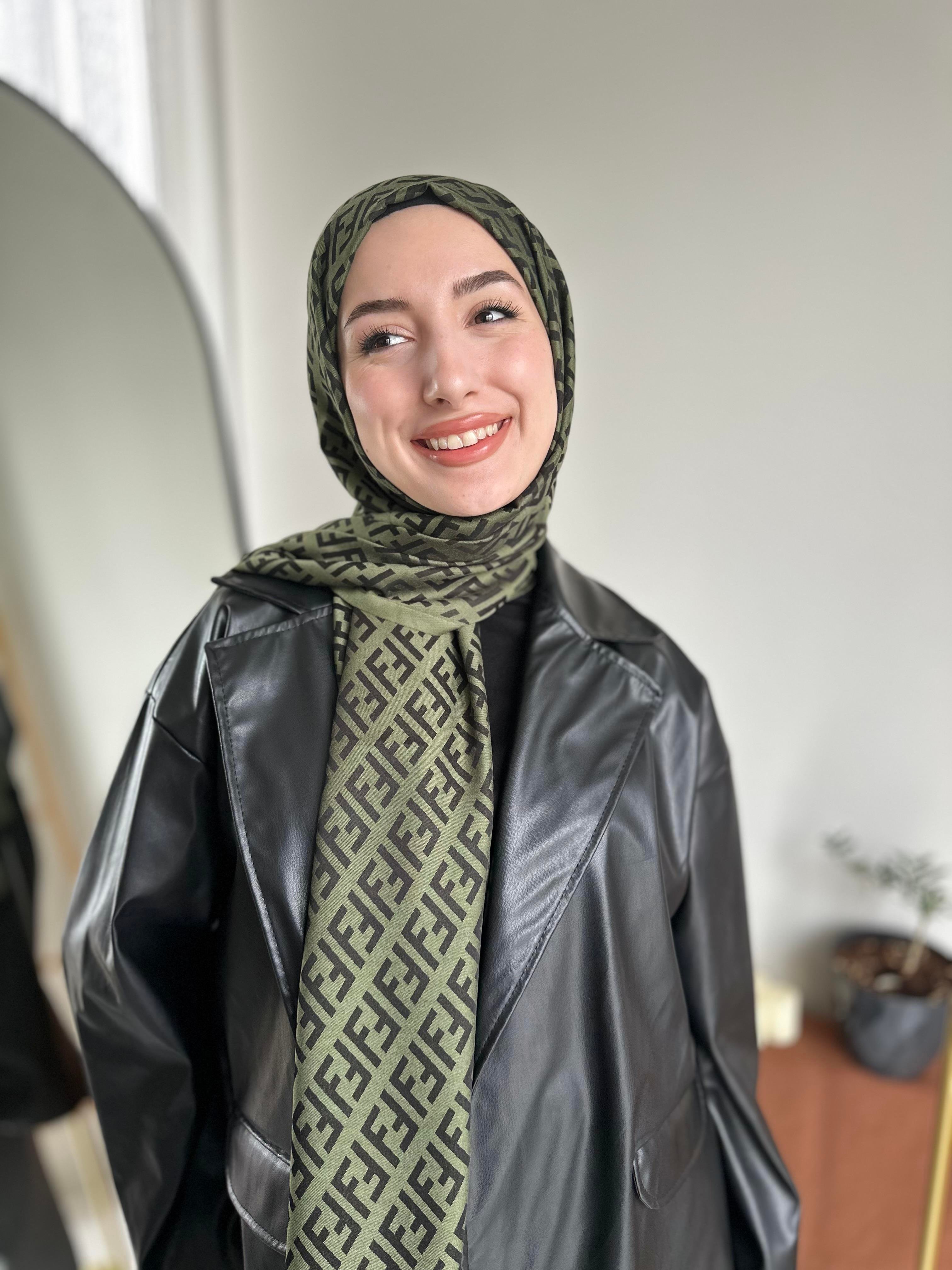 Haki F Desen Kaşmir Şal