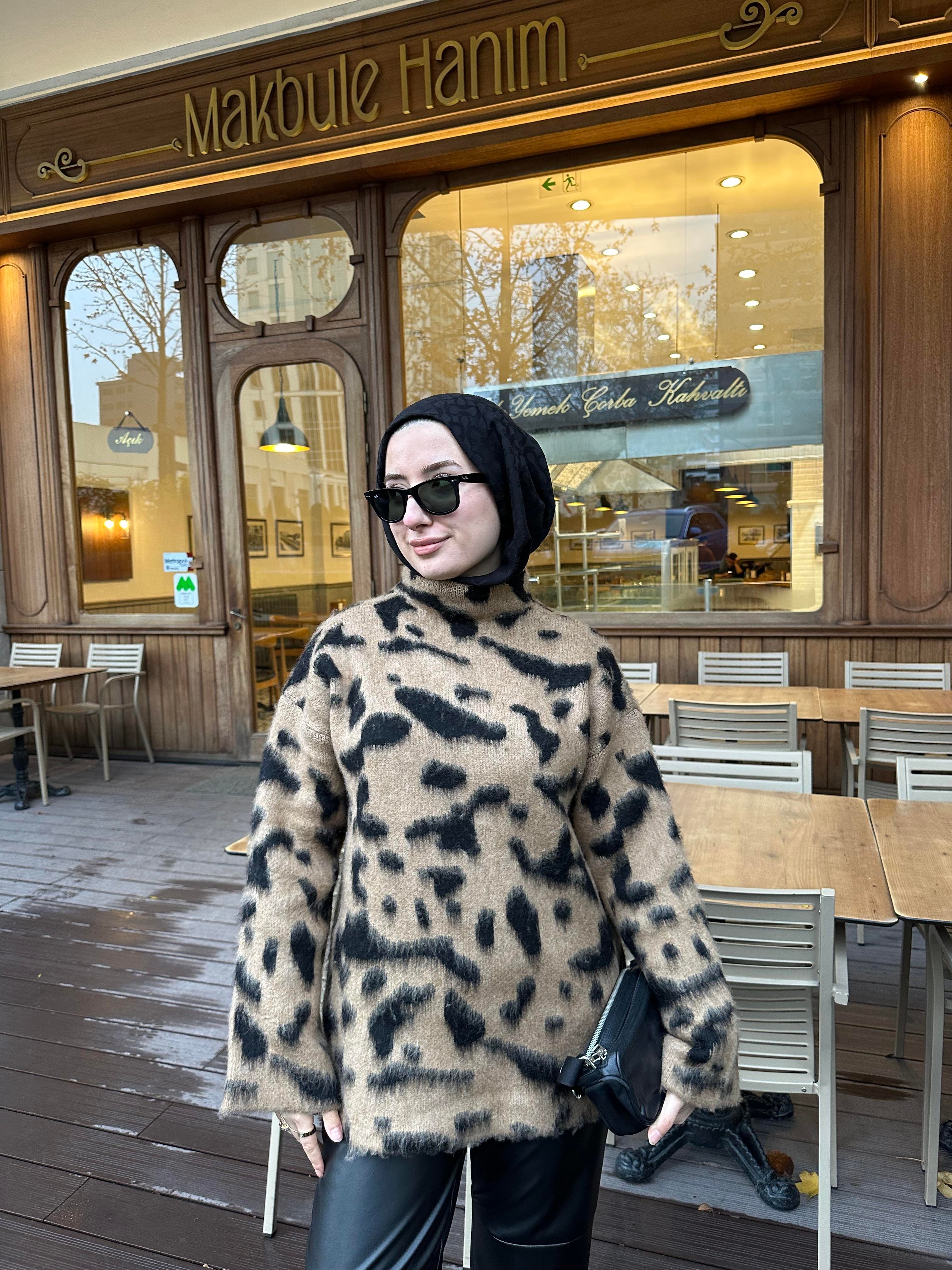 Kahve Leopar Kazak