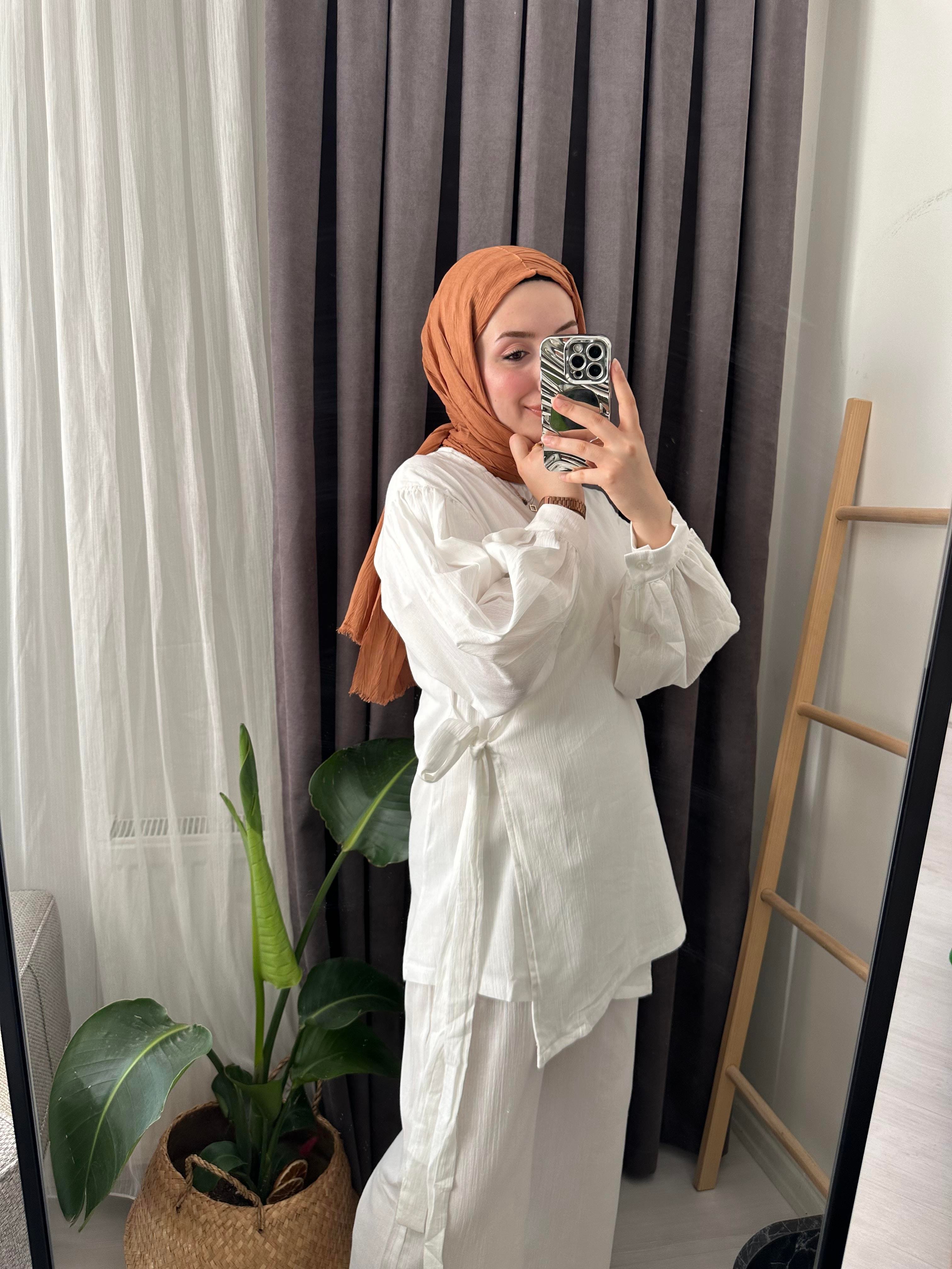 Keten Kimono Takım Beyaz 