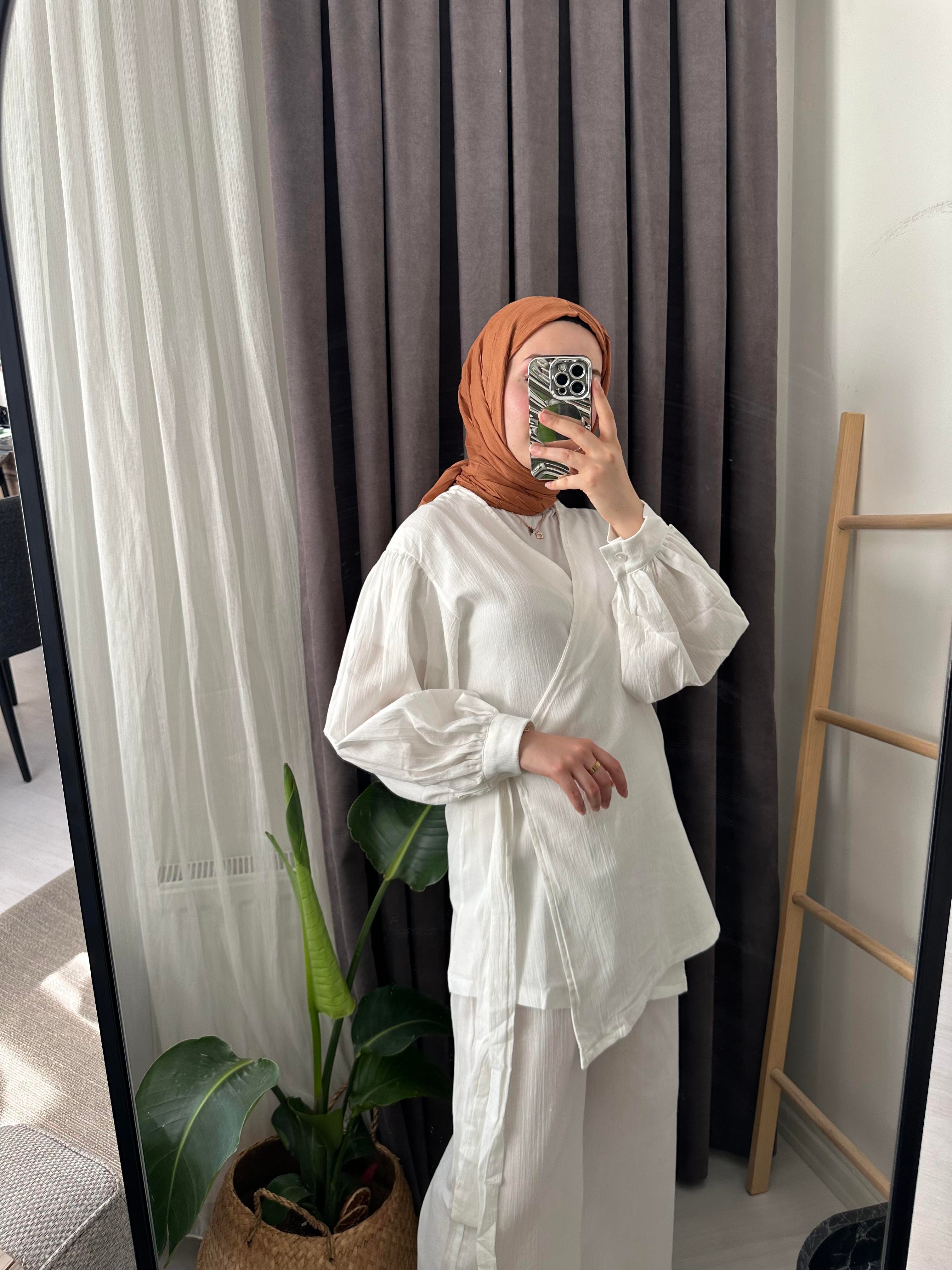 Keten Kimono Takım Beyaz 