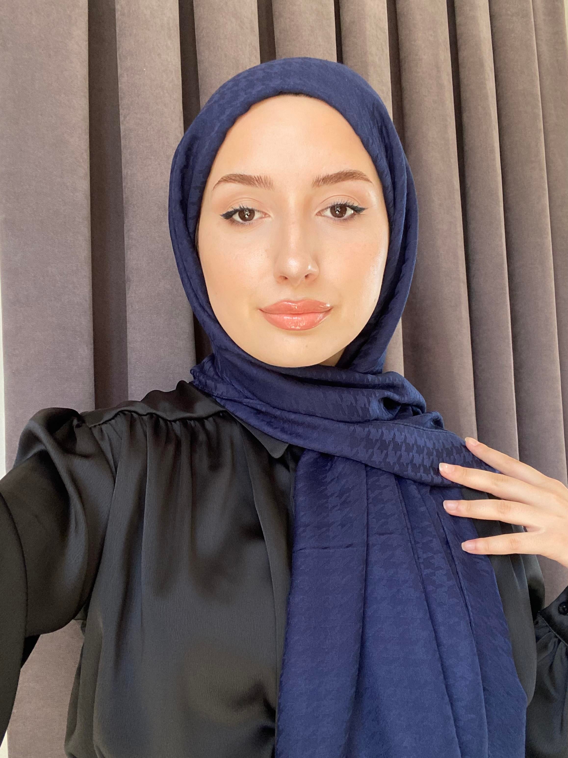 LACİVERT KAZAYAĞI DESEN ŞAL