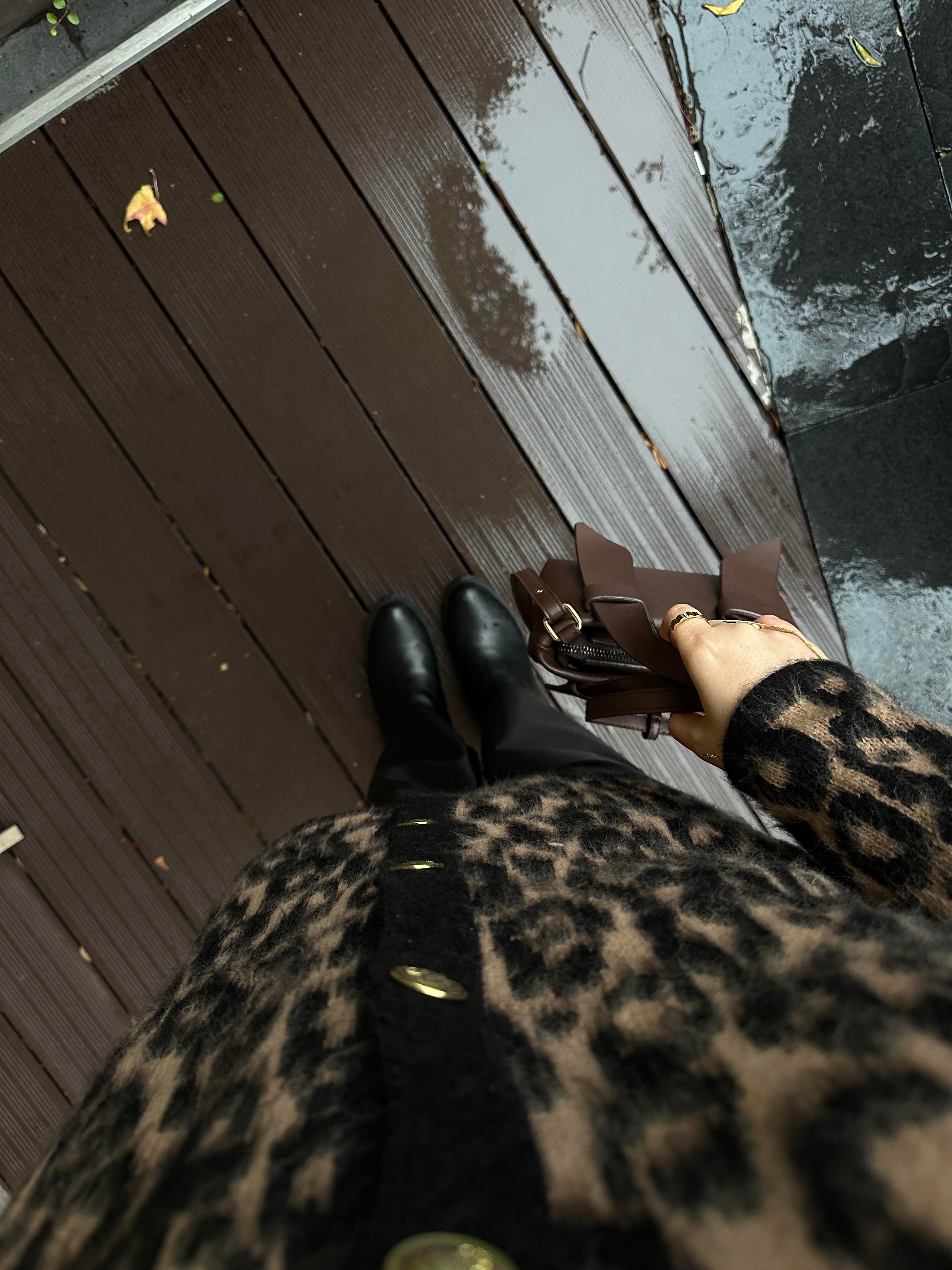 Leopar Desenli Hırka
