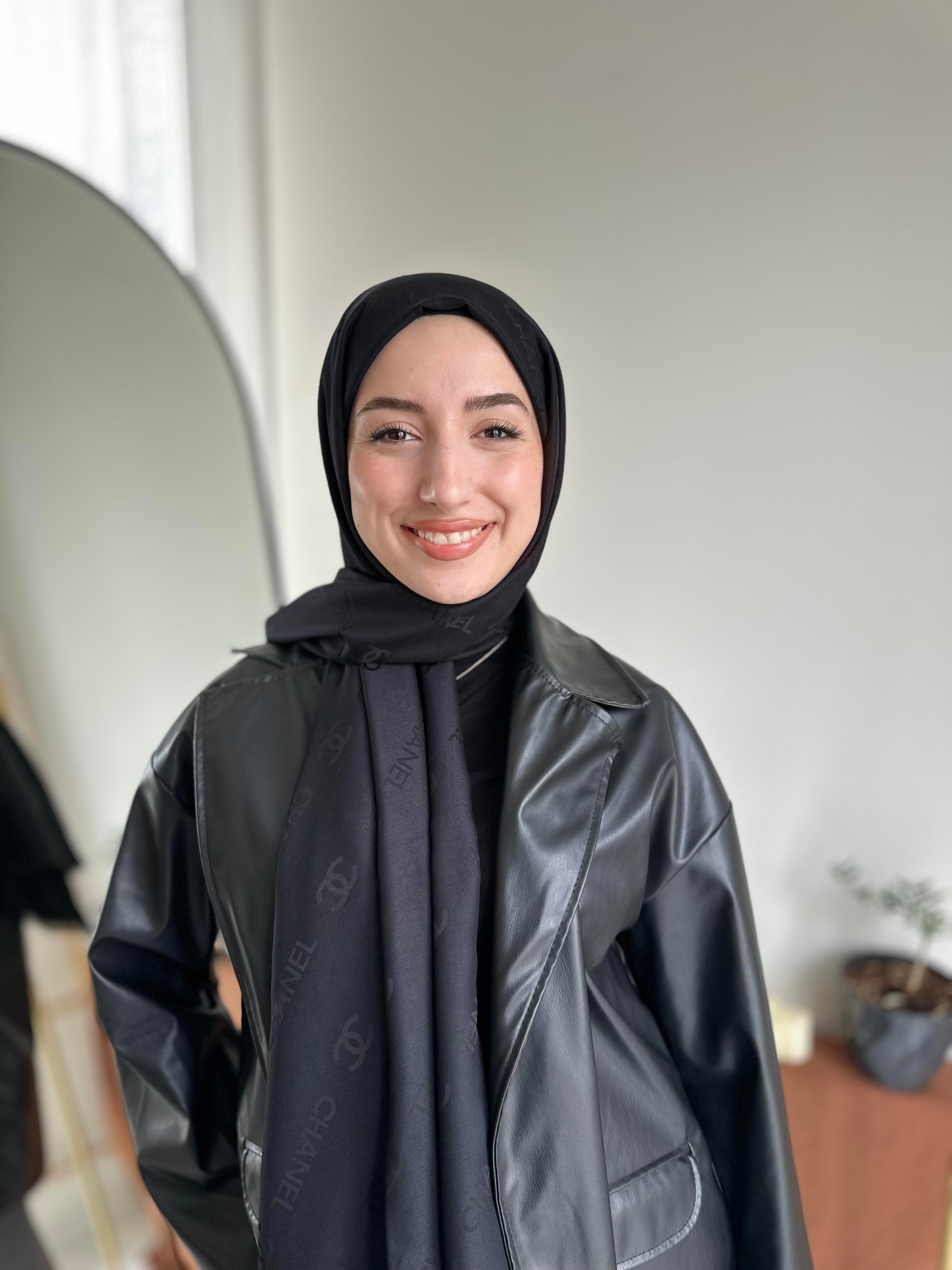 Siyah Chanel Kaşmir Şal