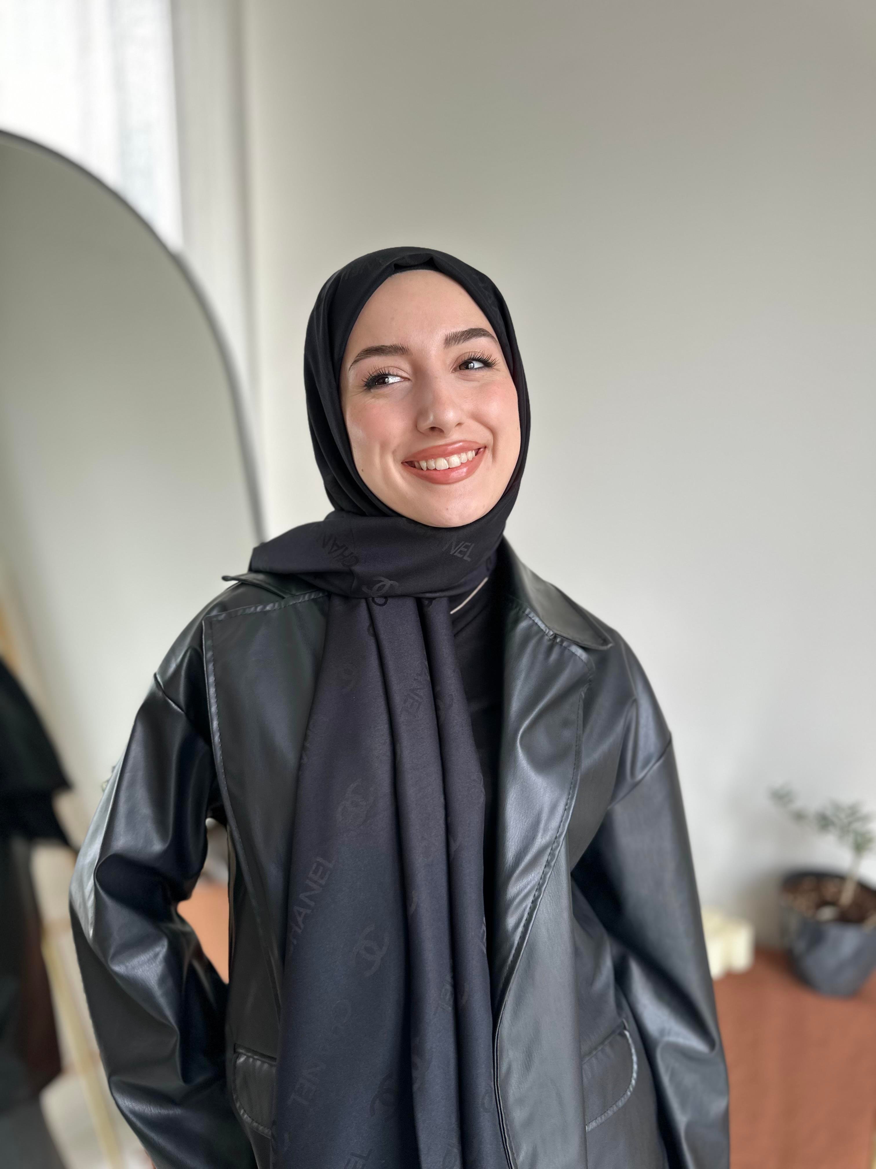 Siyah Chanel Kaşmir Şal