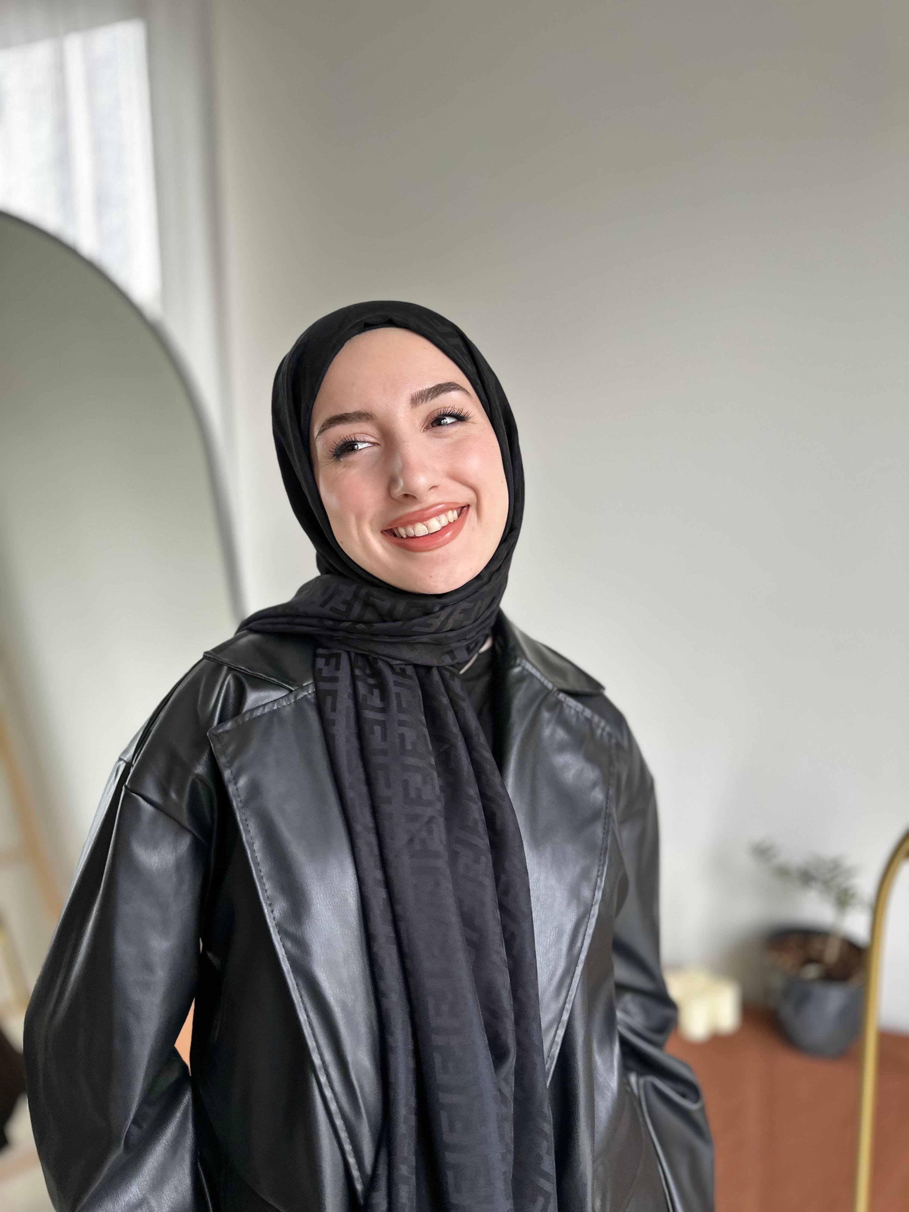 Siyah F Desen Kaşmir Şal