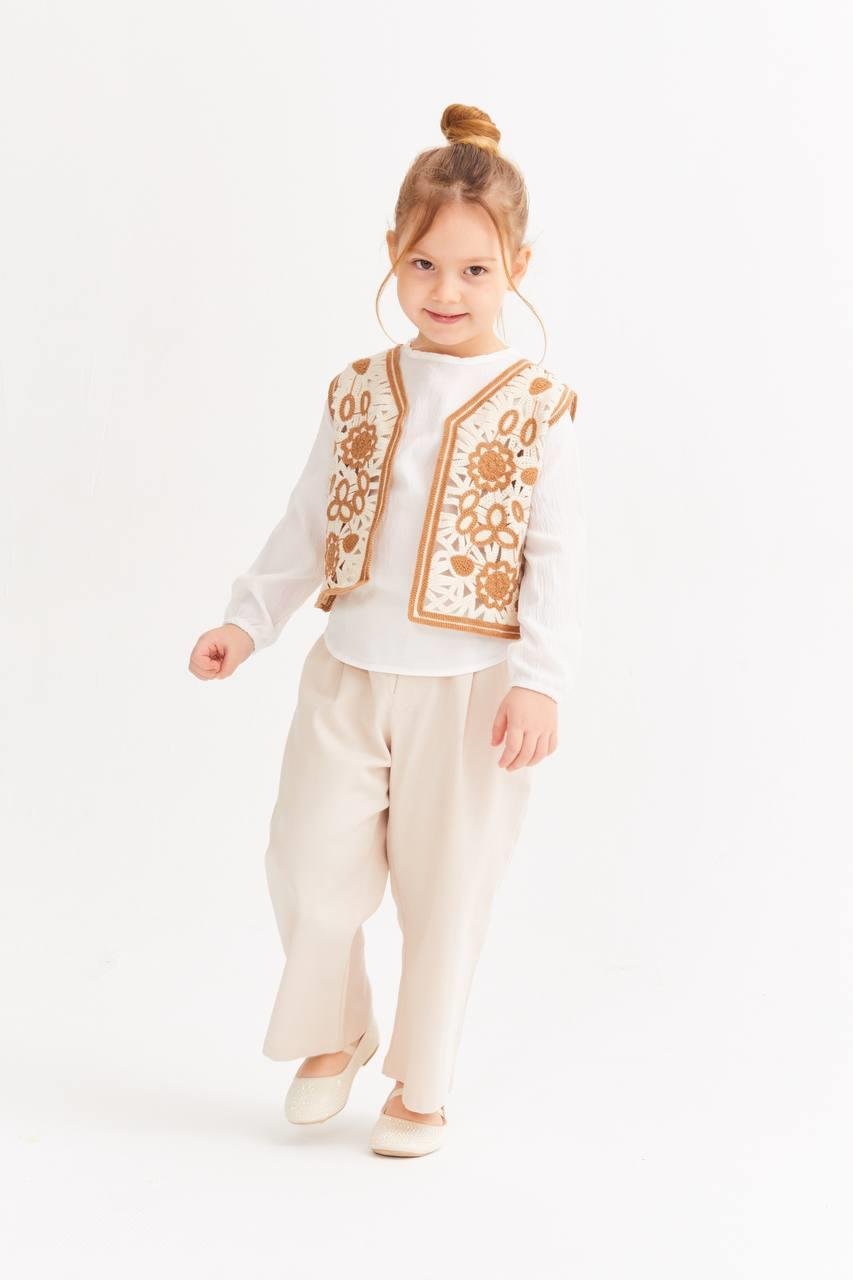 2-8 Yaş Yelek Pantolon Body 3'lü Set