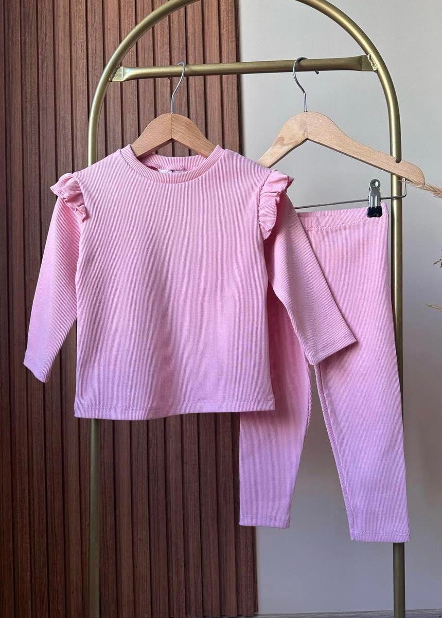 Pembe Clara Fitilli Tayt Takım