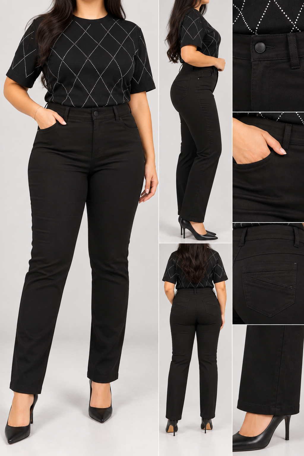 Siyah Gabardin Pantolon 