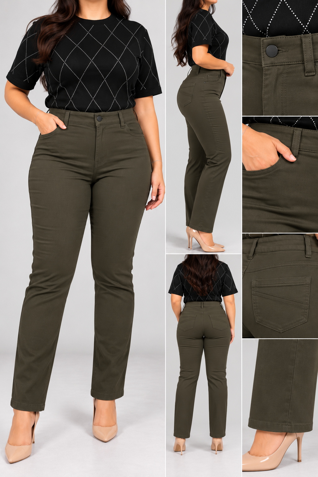 Yeşil Gabardin Pantolon 