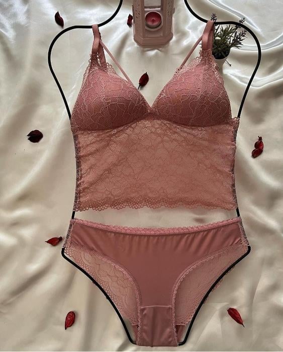 Bralet Sütyen Takım Gülkurusu