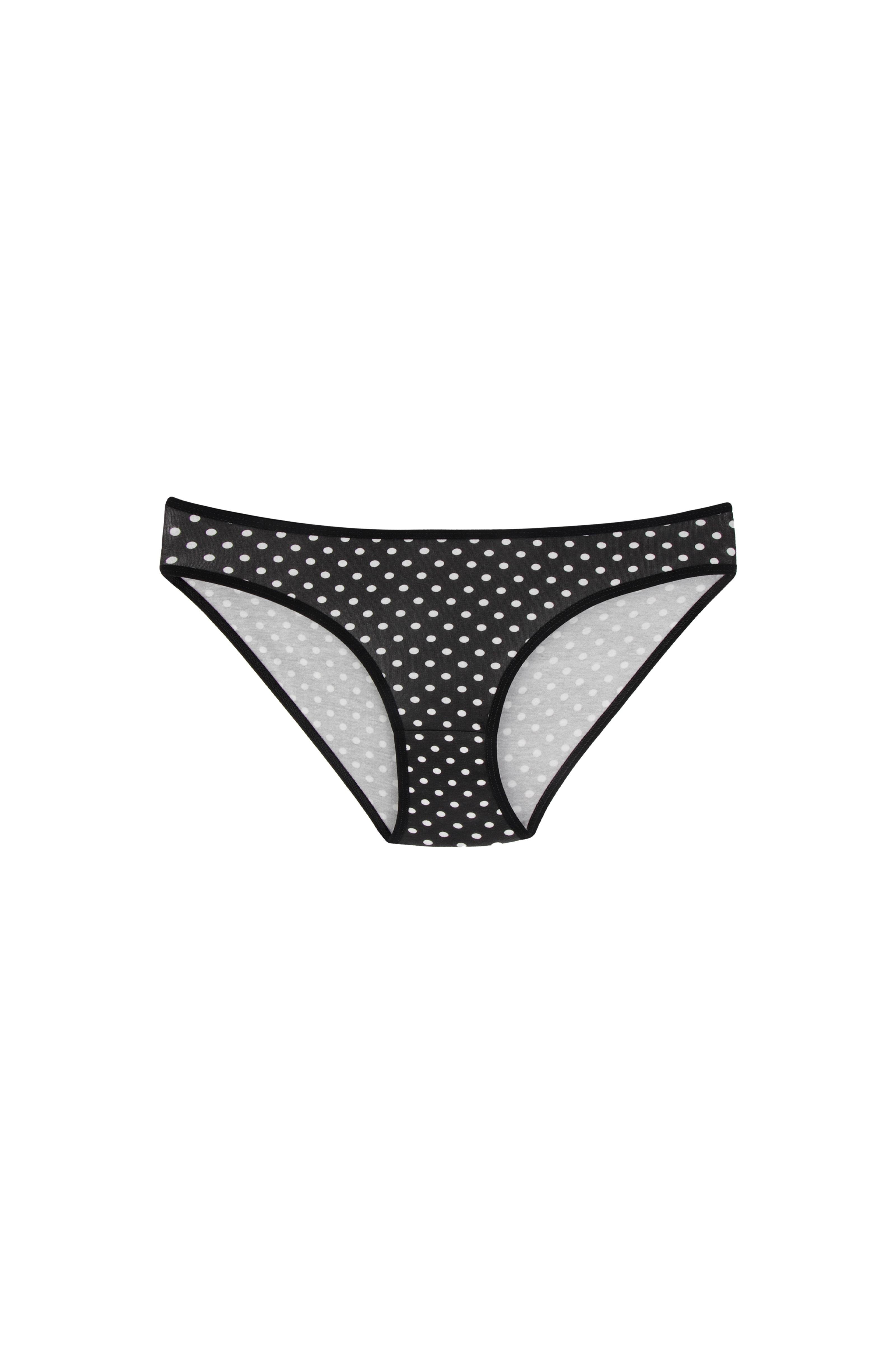 Karışık Desenli Bikini Kesim Külot Set Siyah-Beyaz