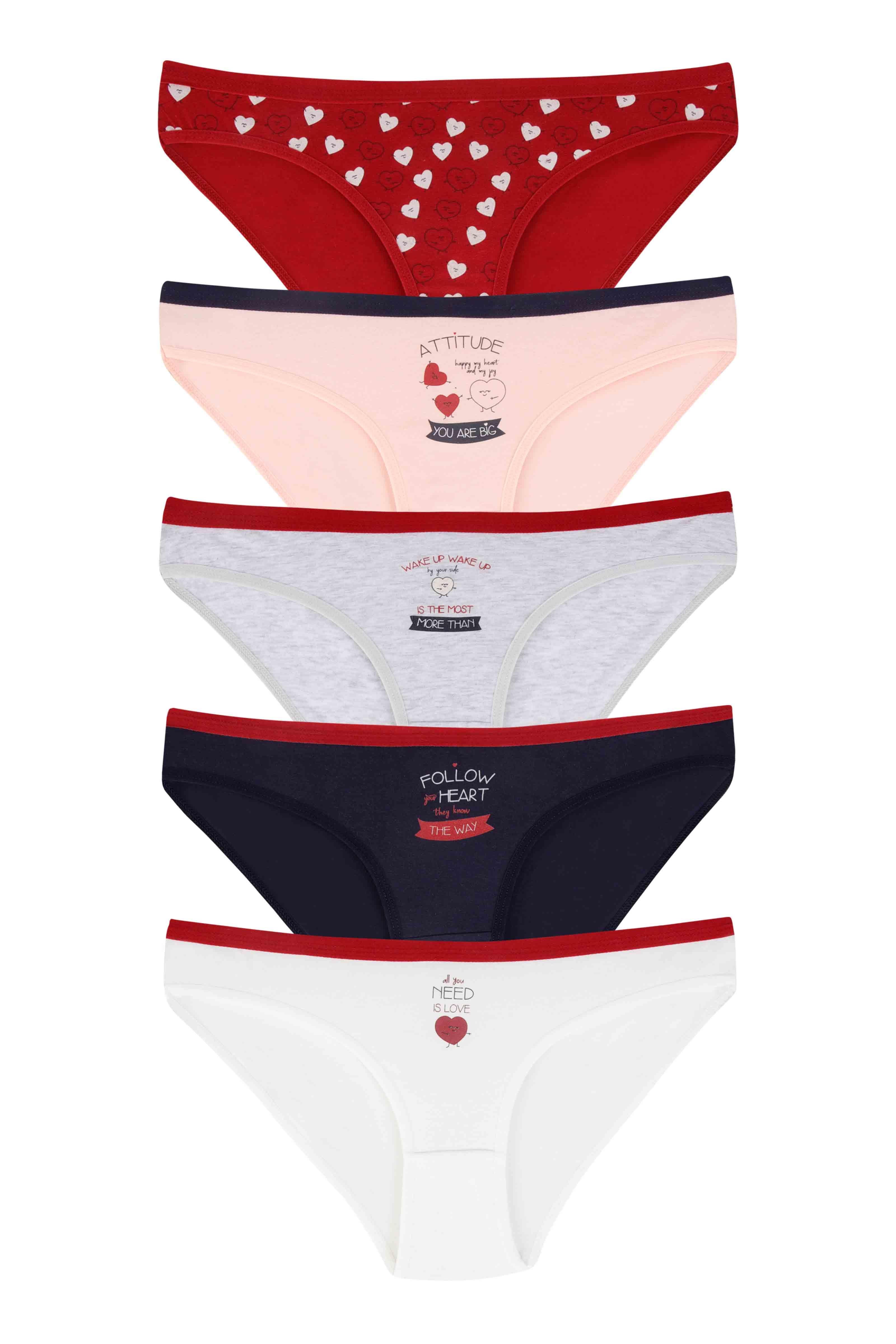 Karışık Desenli Bikini Kesim Külot Set