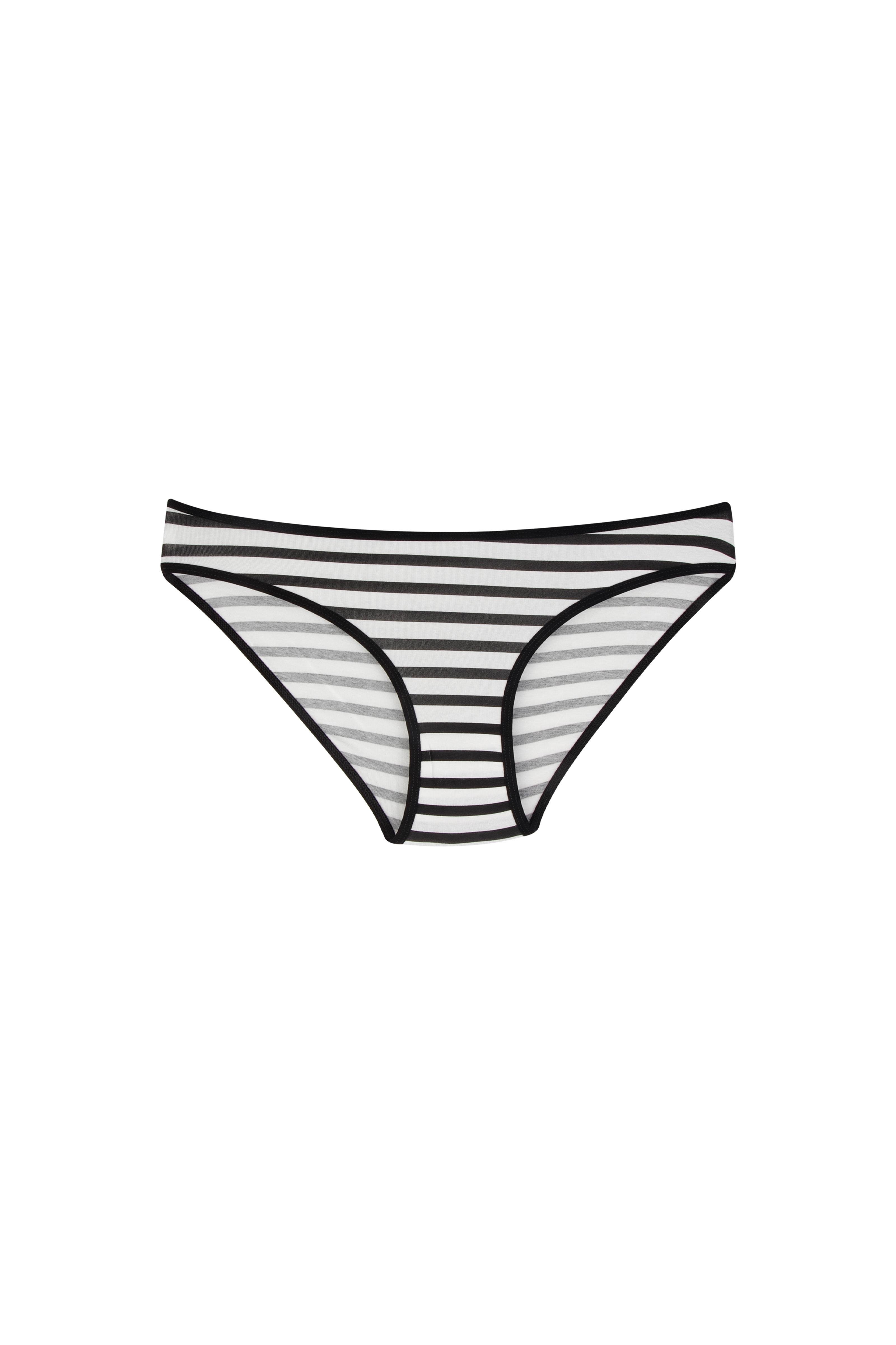 Karışık Desenli Bikini Kesim Külot Set Siyah-Beyaz