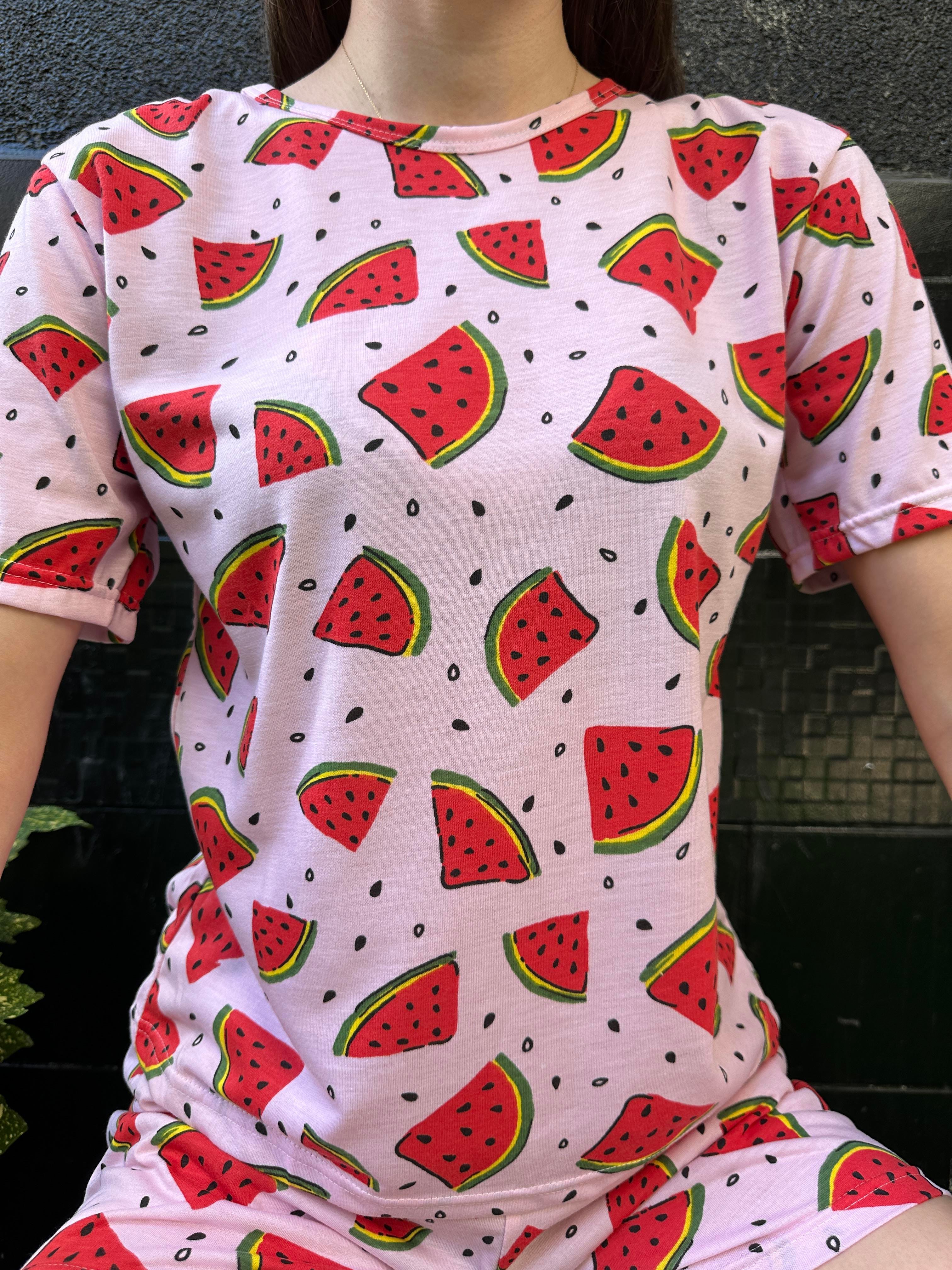 Karpuz Desen Kısa Kol Şort Pijama Takım 