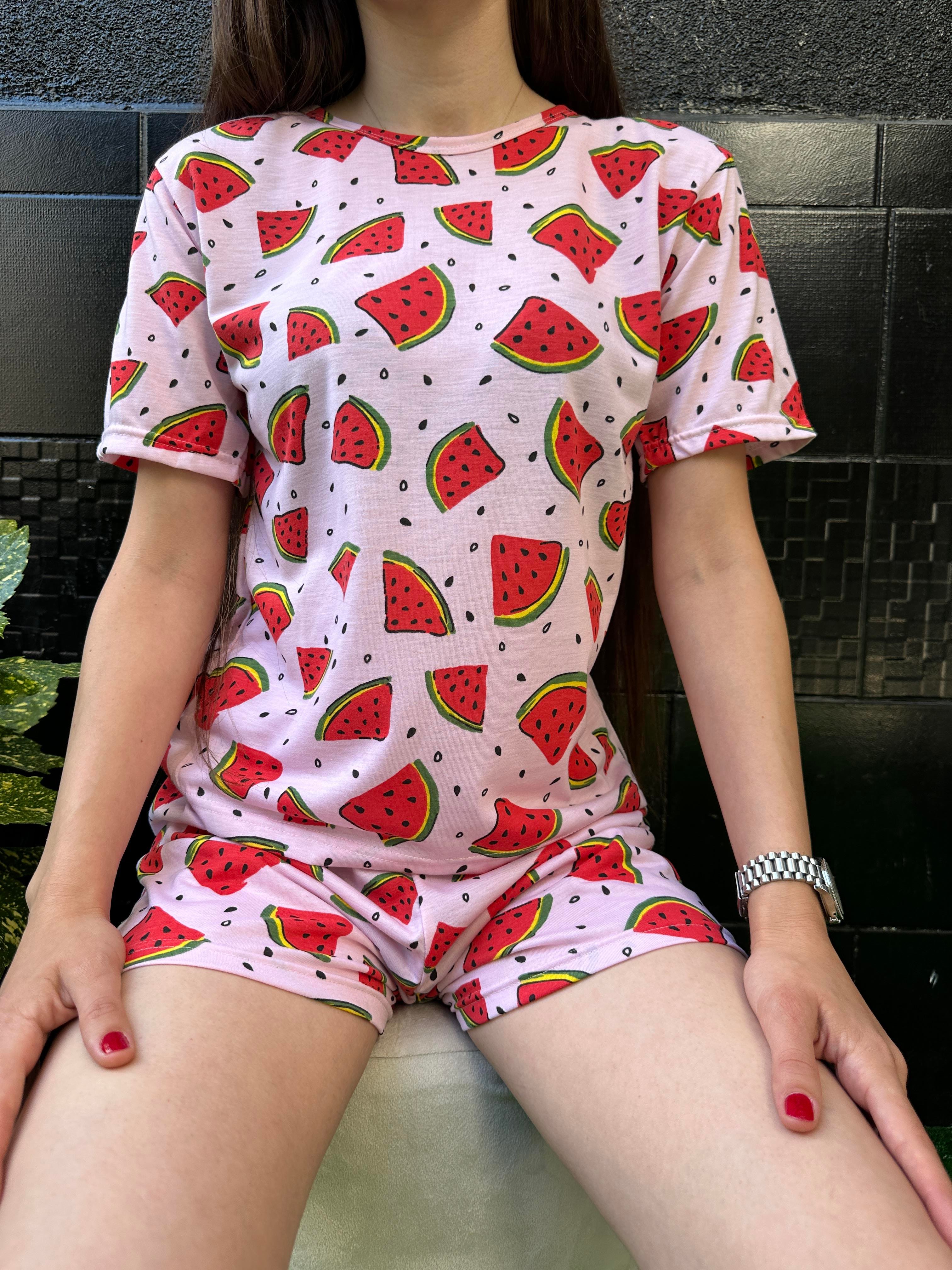 Karpuz Desen Kısa Kol Şort Pijama Takım 