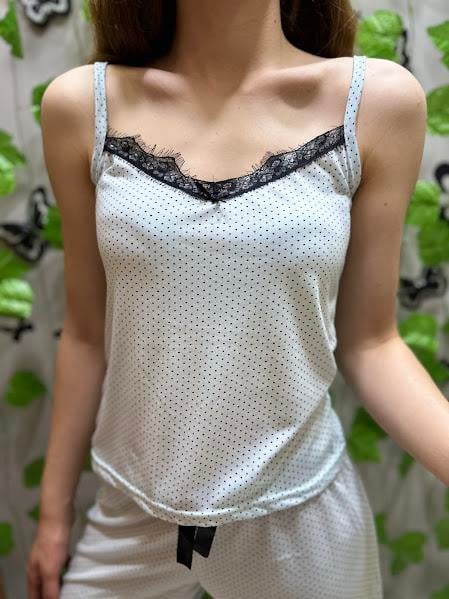 Puantiye Desen Askılı Şort Pijama Takım Bebe Mavisi