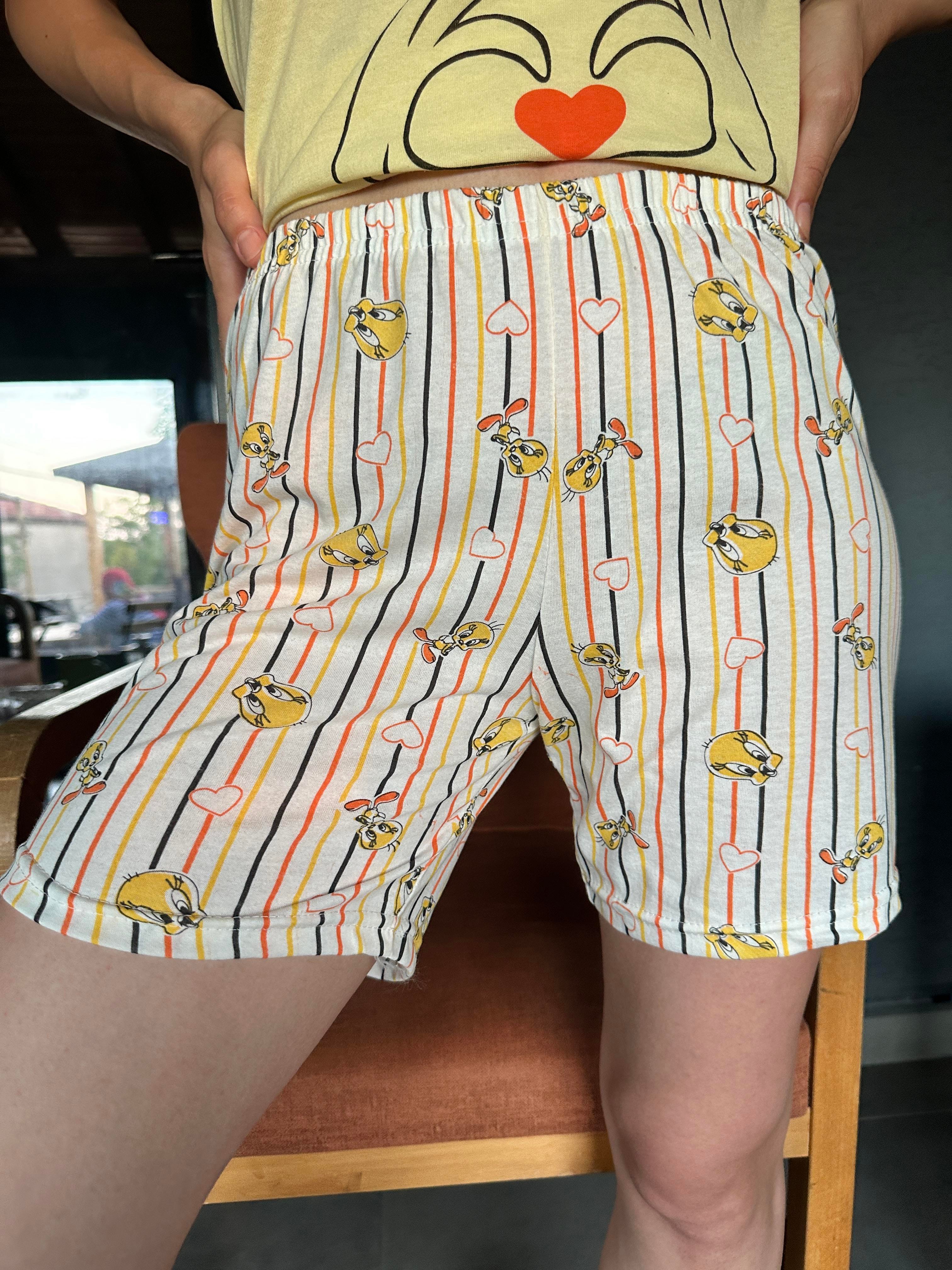 Tweety Desenli Kısa Kol Şort Pijama Takım Sarı