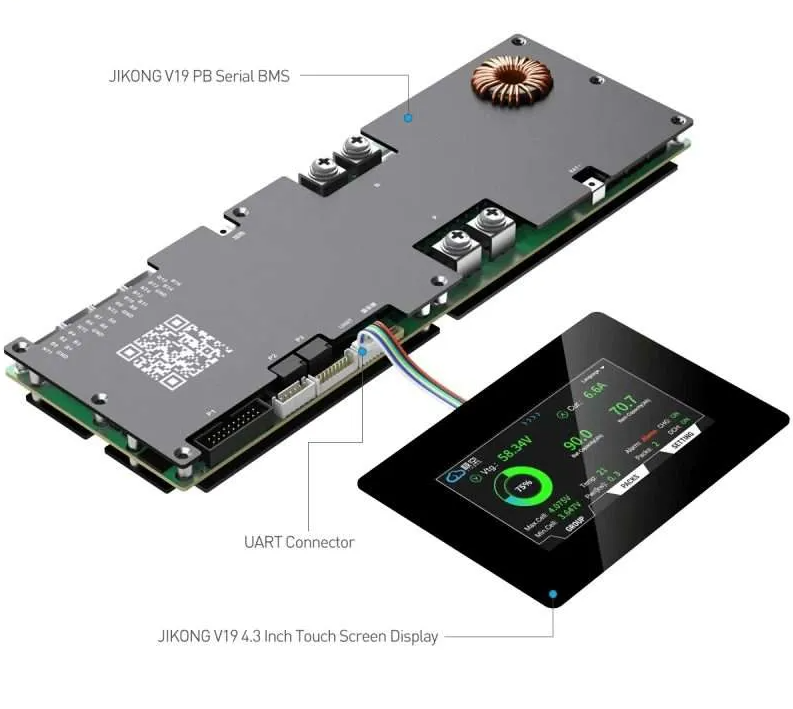 JK Bms - LCD Ekran - 4.3 İnç - V19  TTL