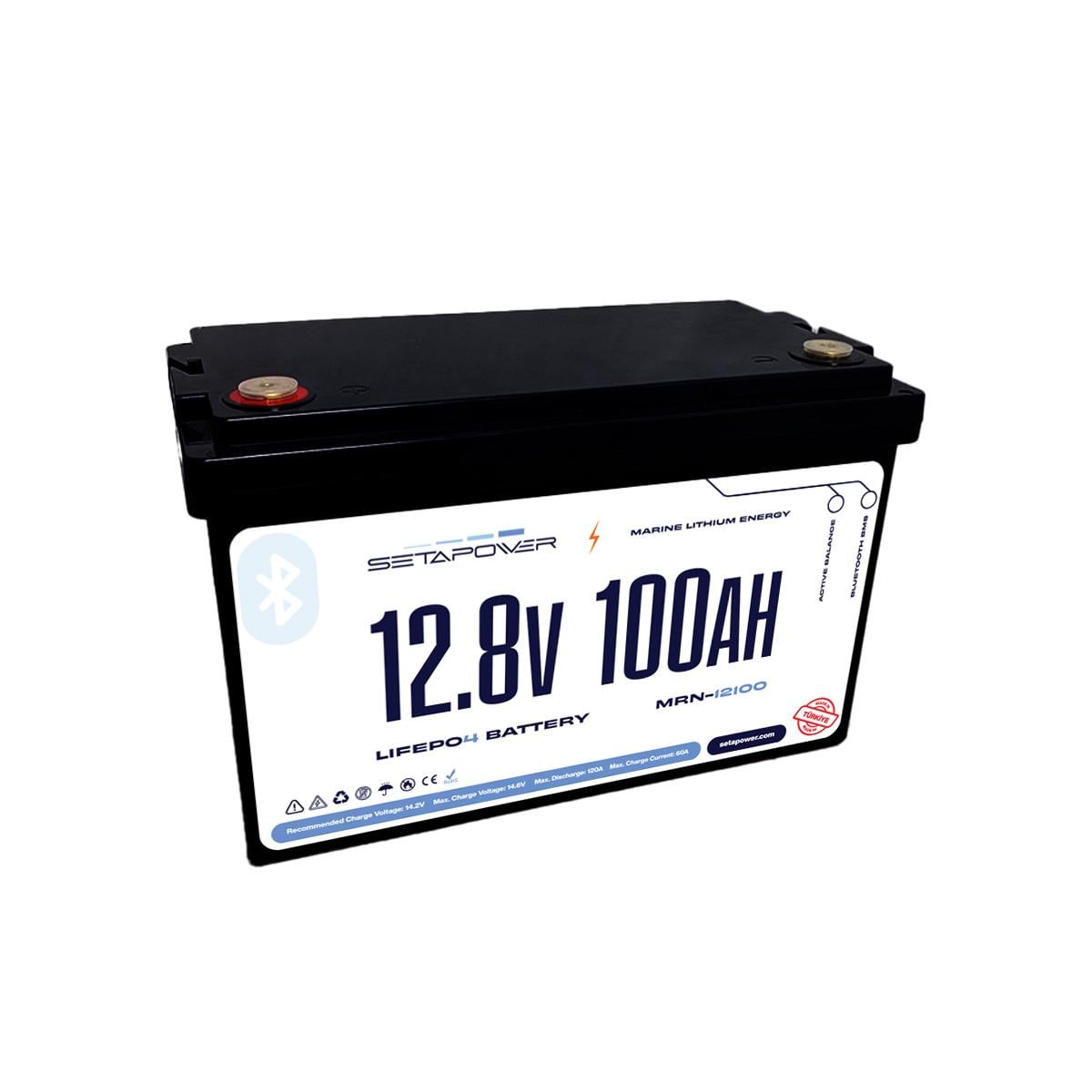 SetaMarin 12.8V 100AH LiFePO4 Bluetooth Özellikli Akü
