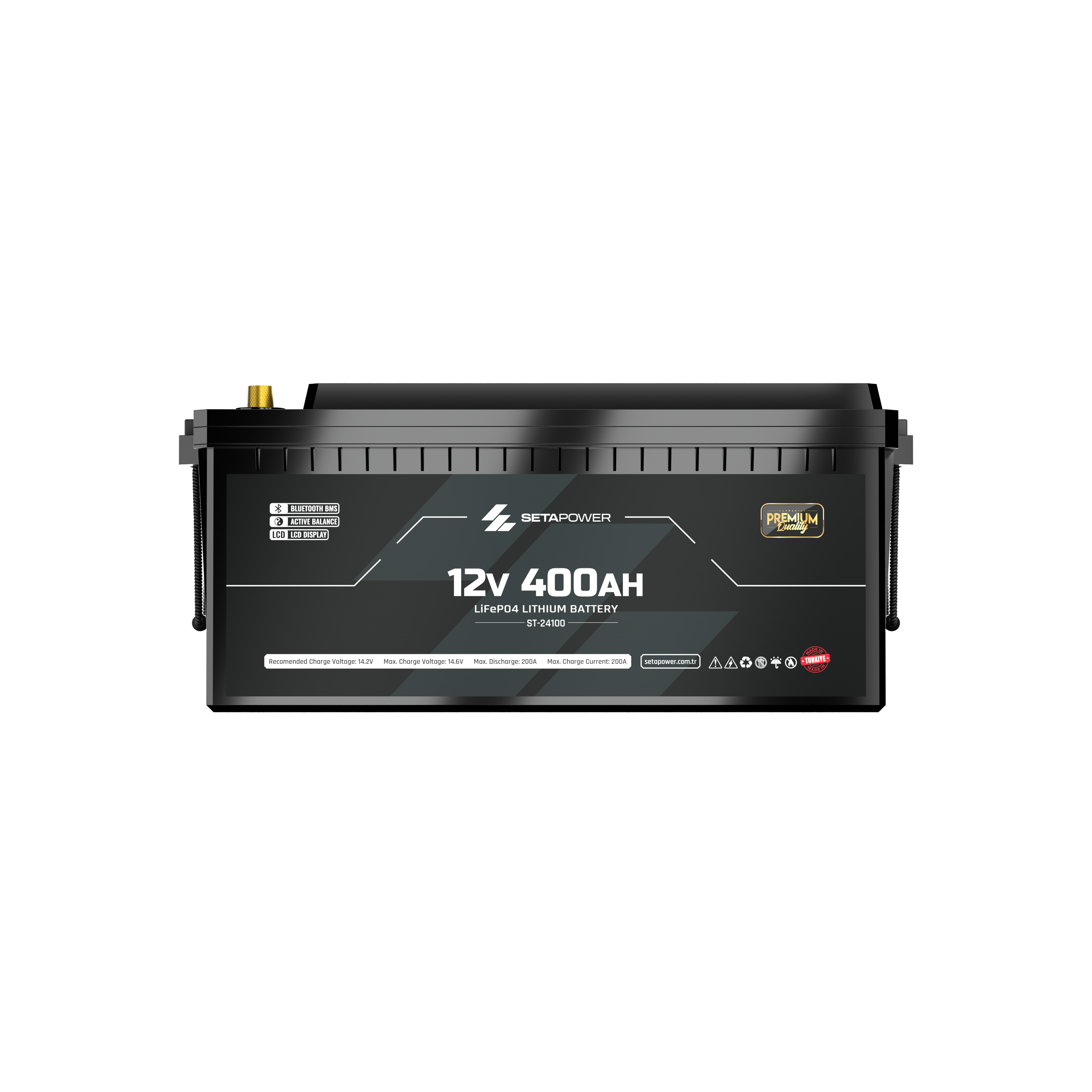 Setapower 12.8V 400AH Lifepo4 Premium Serisi Lityum Akü