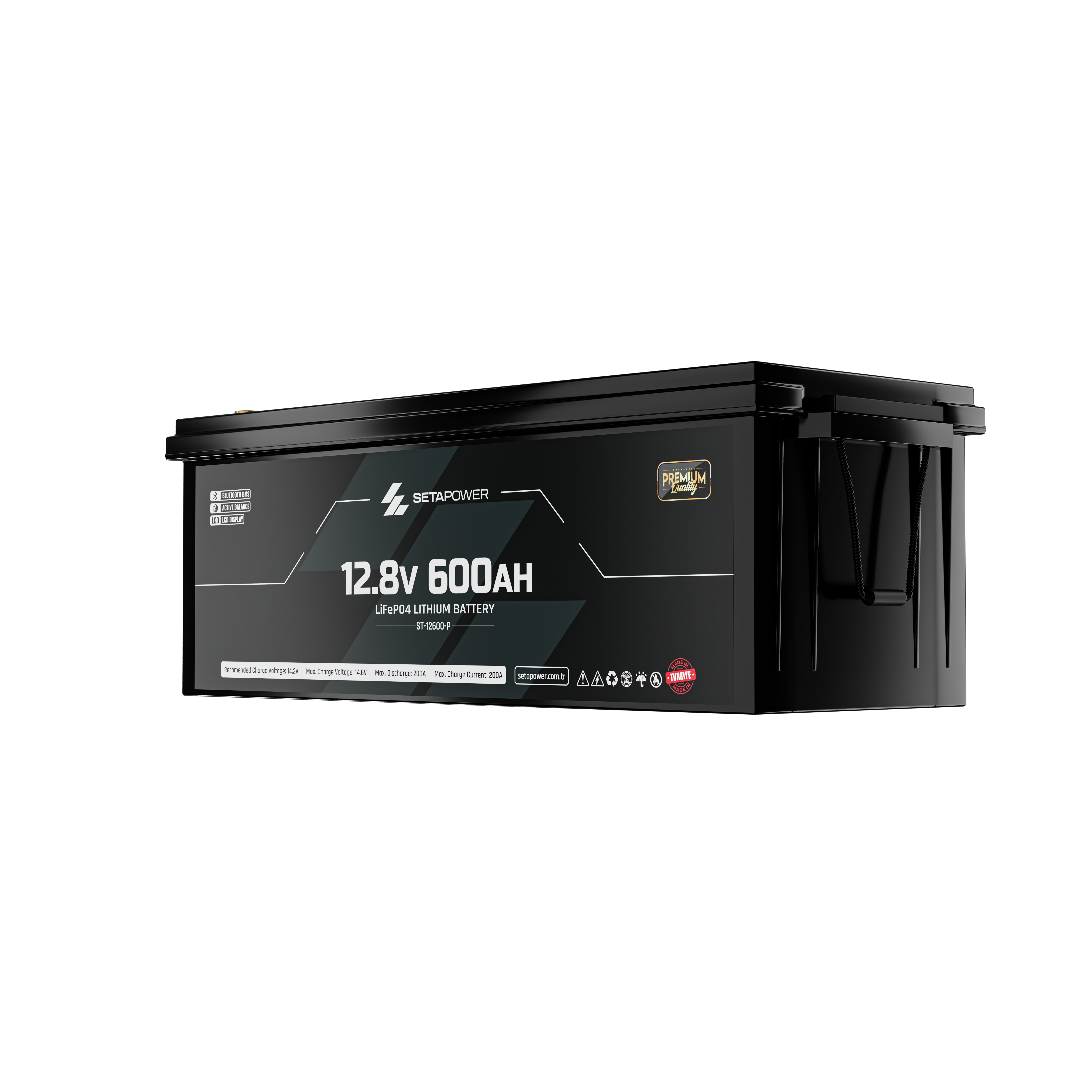 Setapower 12.8V 600 AH Lifepo4 Premium Serisi Lityum Akü