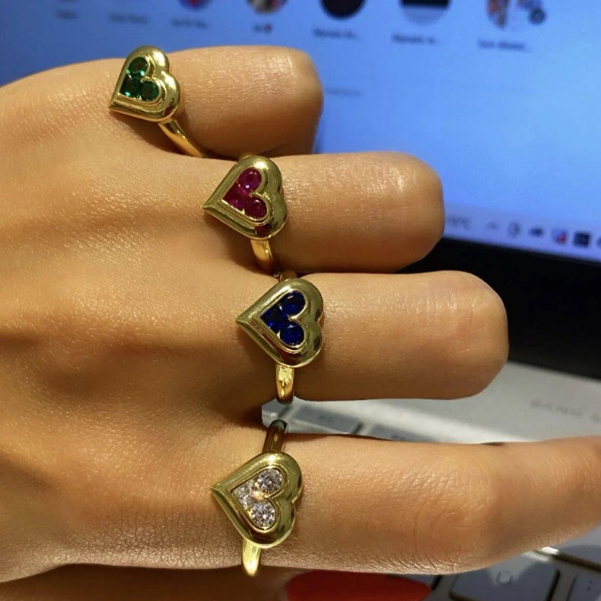 Goldie Plaka Ruby Heart Yüzük