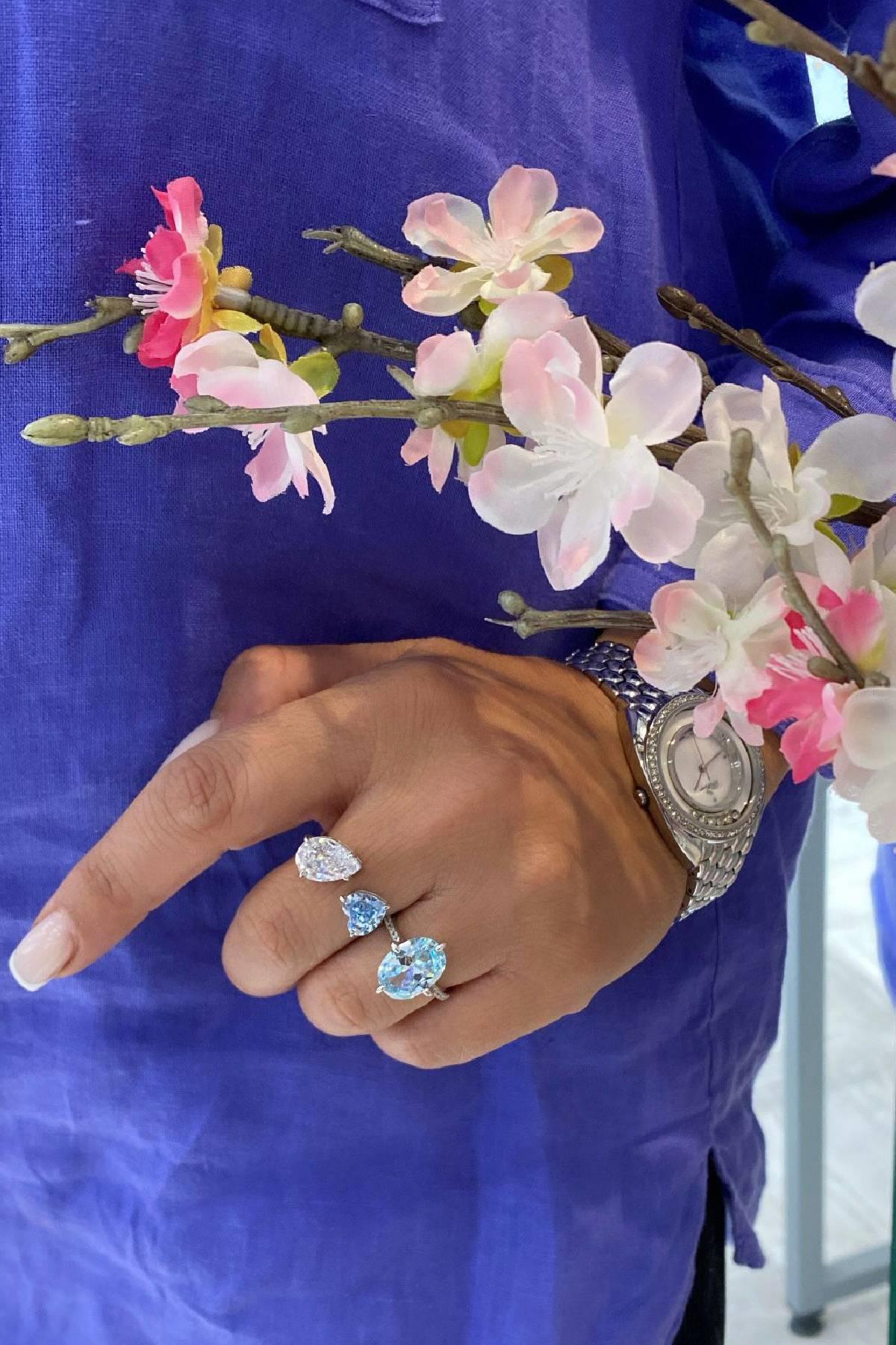 İthal Baby Blue Ovy Yüzük